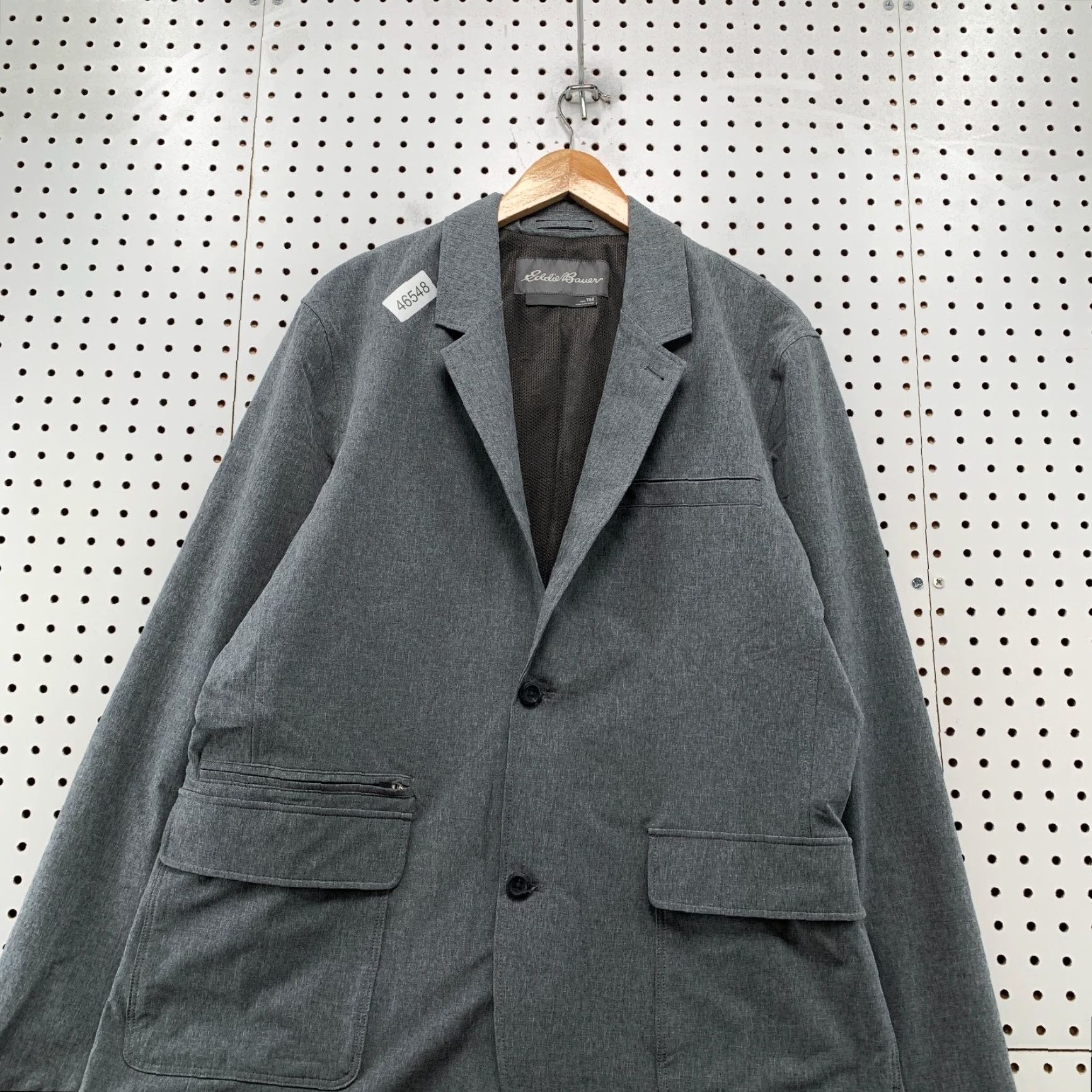 Eddie Bauer VINTAGE Eddie Bauer Blazer Men T44 Voyager Travel Ultimate Flex Light Charcoal Jacket Size 44R - 5 Thumbnail