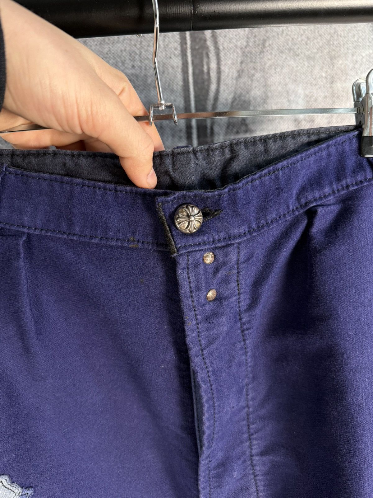 Chrome Hearts 🚭1/1 GRAIL🚭19 CROSS PATCH SERVICED 1950'S FRENCH CHORE PANTS Size US 38 / EU 54 - 6 Thumbnail