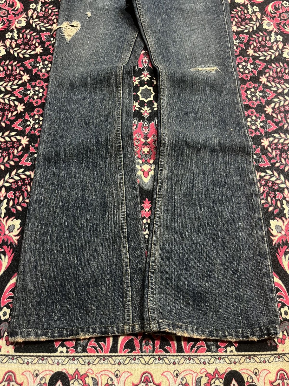 If Six Was Nine Vintage Japanese Brand RU Avant Grade Style Dark Flare Jeans Size 28" / US 6 / IT 42 - 7 Thumbnail