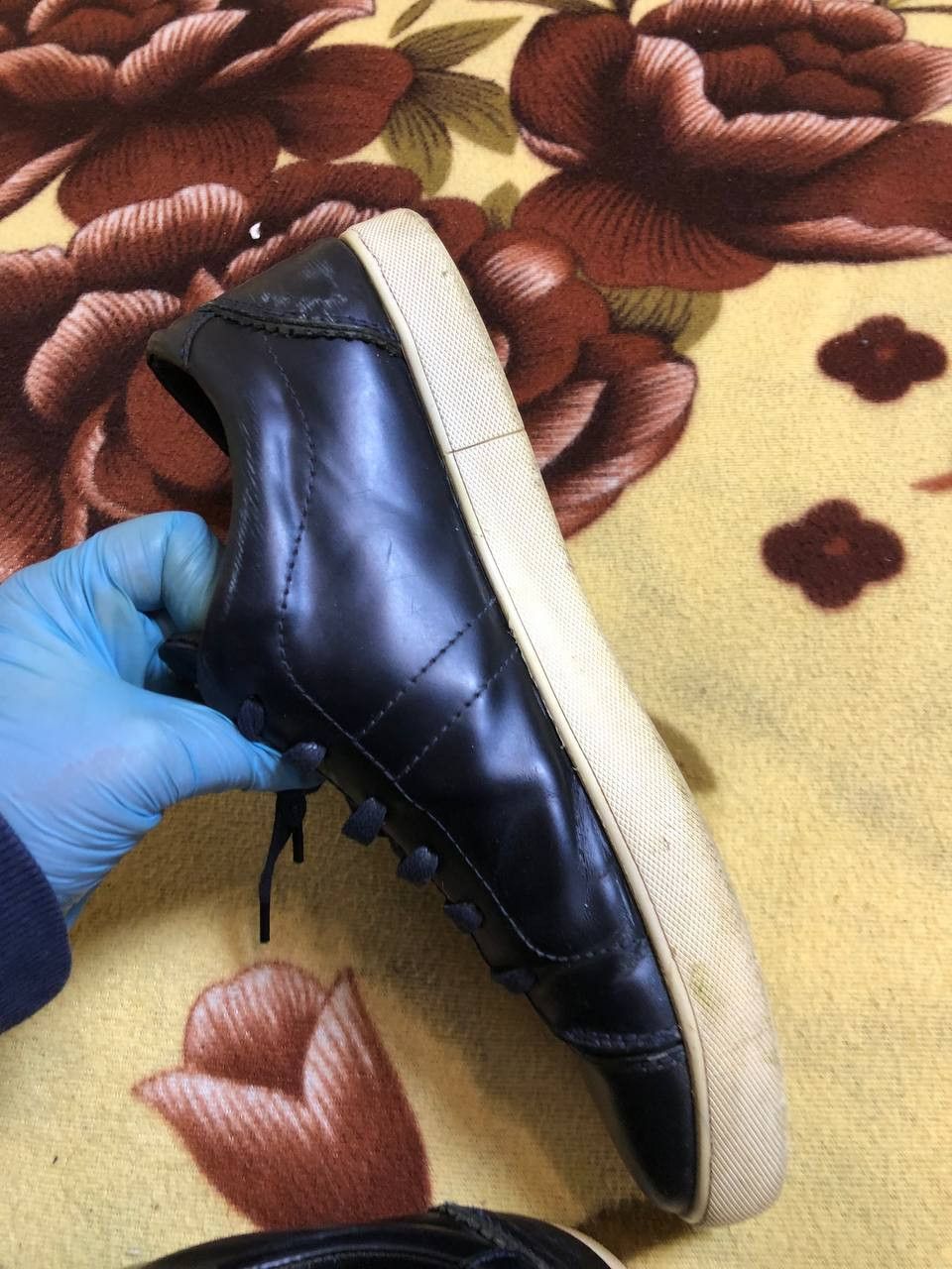 Dolce & Gabbana Dolce Gabbana Designer Navy Blue leather Lace Up Trainers Size US 8 / EU 41 - 11 Thumbnail