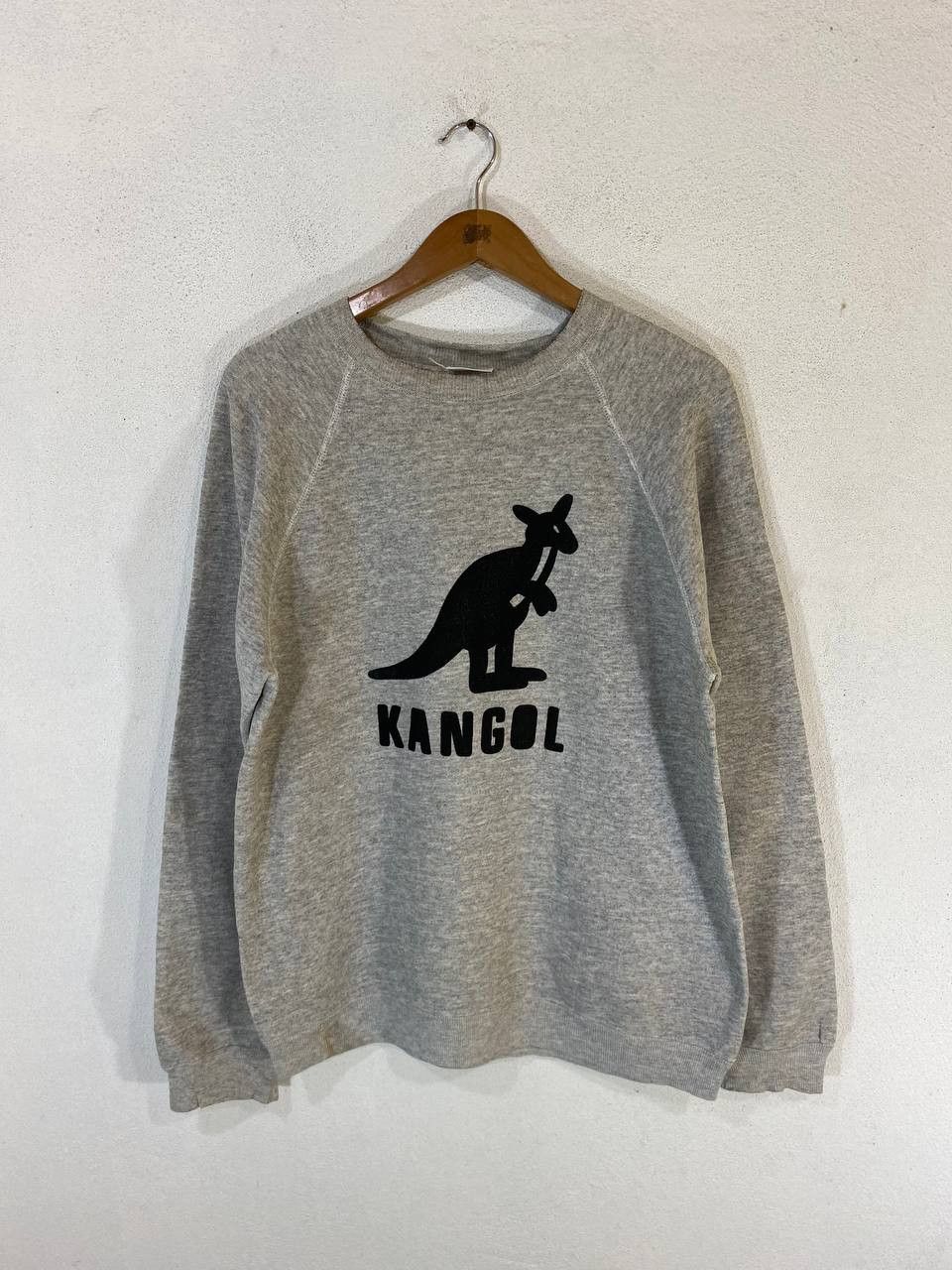 image of Avant Garde x Kangol Vintage Kangol Big Logo Sweatshirt By Hanes Made In Usa in Grey (Size Large)