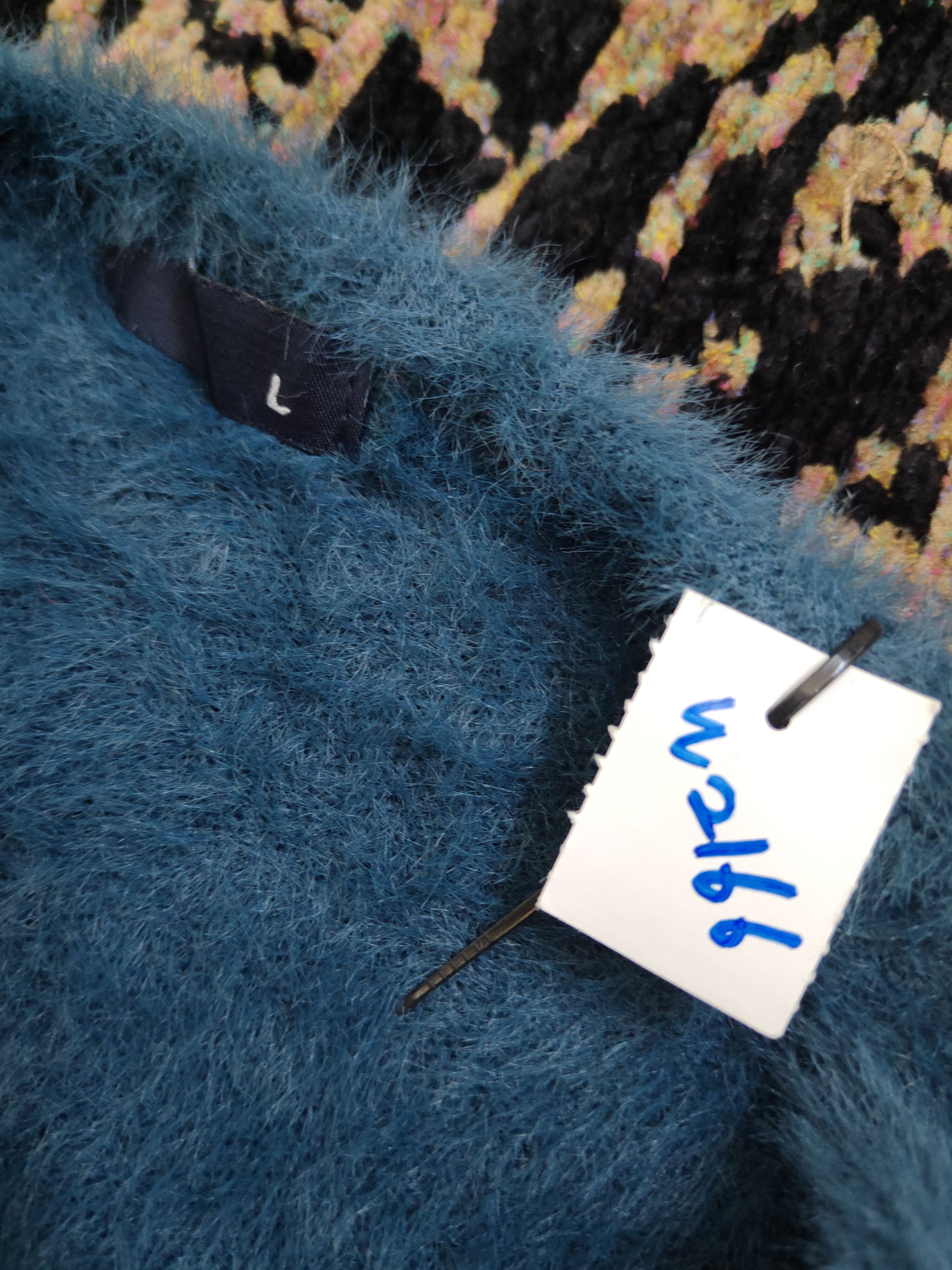 Homespun Knitwear Japan Dark Blue Fur shaggy Mohair Knitwear #W2166 Size M / US 6-8 / IT 42-44 - 12 Thumbnail