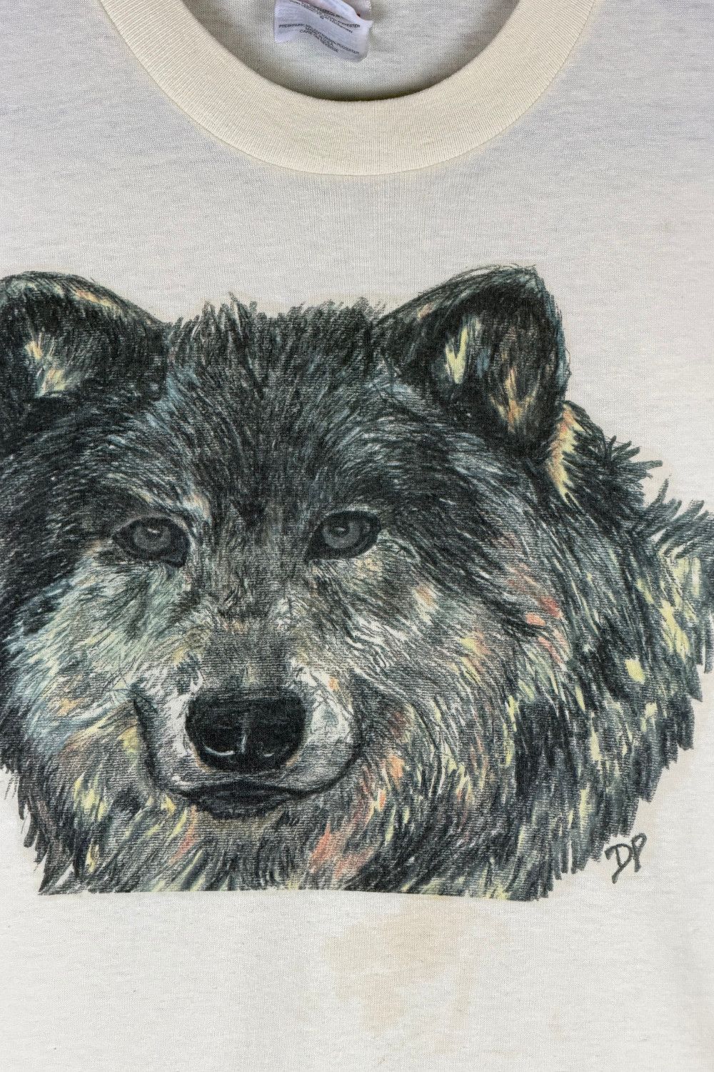 Hanes Vintage 90s Wolf Graphic T-Shirt Hanes USA Single Stitch L Size US L / EU 52-54 / 3 - 5 Thumbnail