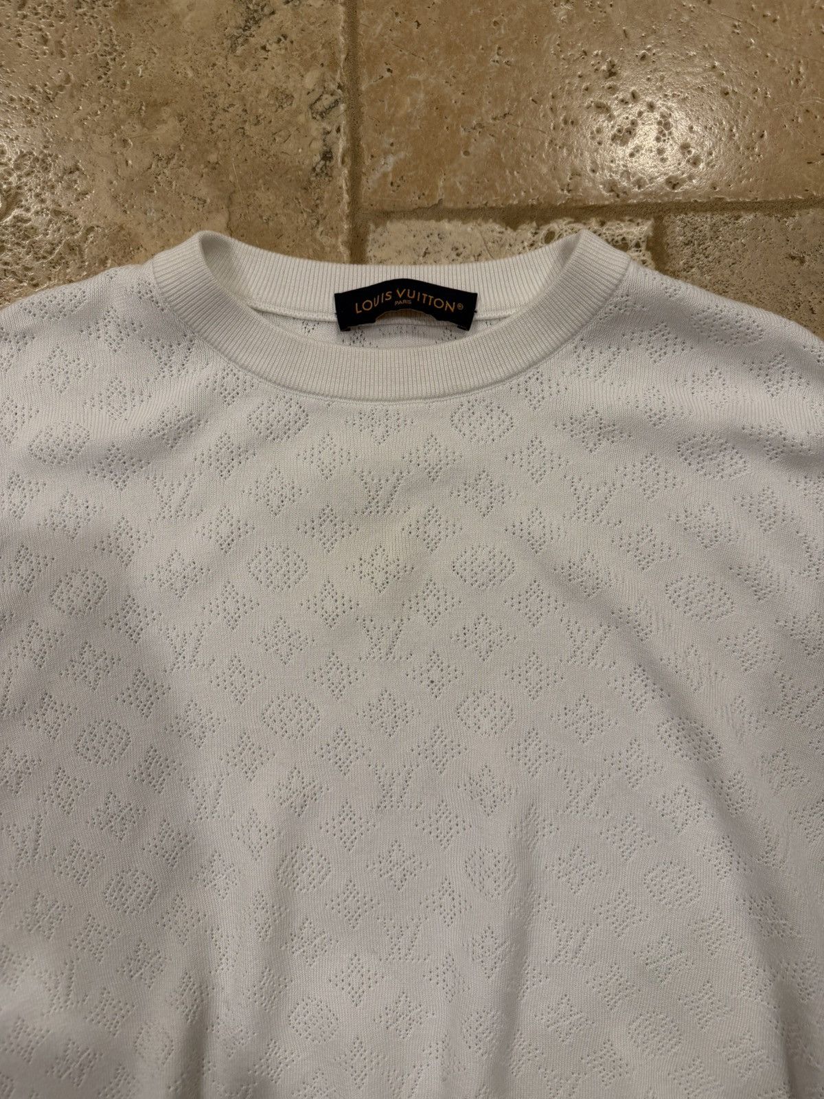 Louis Vuitton Louis Vuitton Monogram Pointelle Cotton Pullover Sweatshirt Size US XXL / EU 58 / 5 - 6 Thumbnail