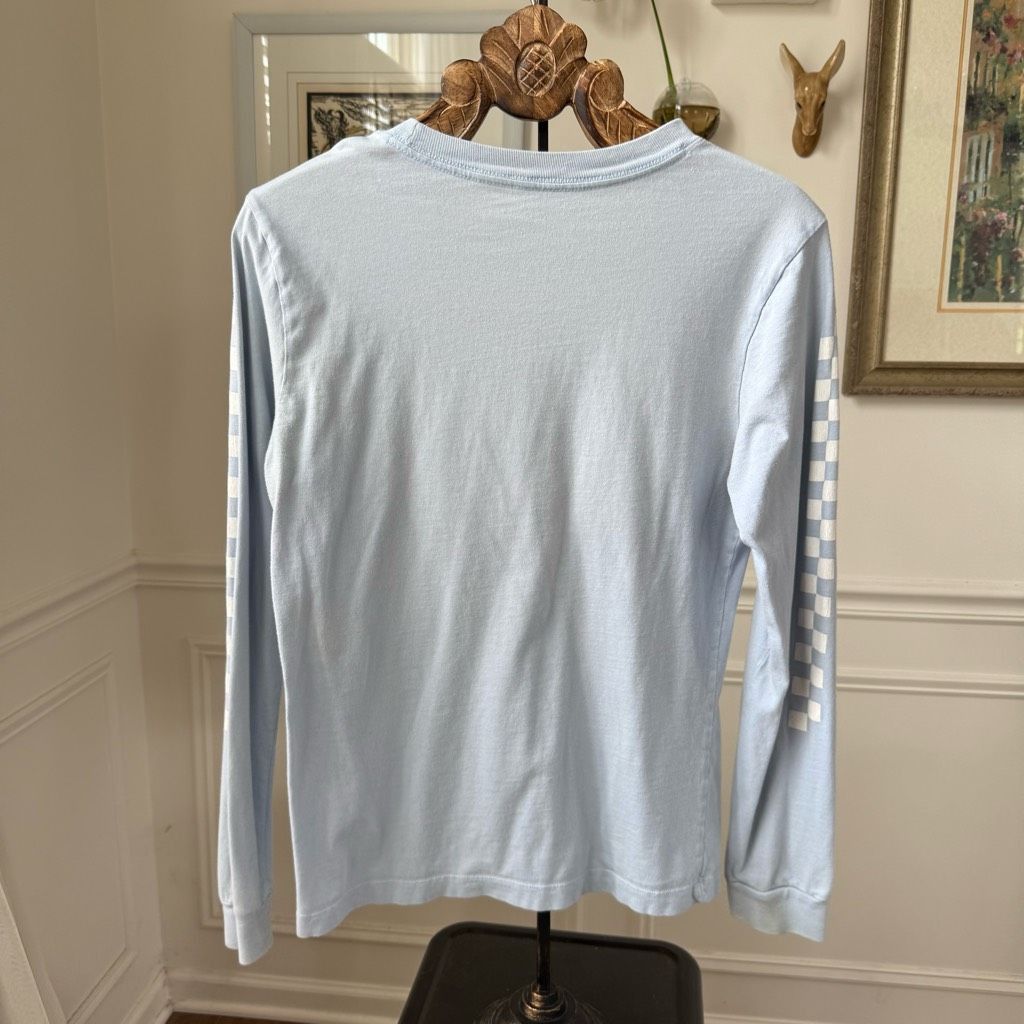 Vans Vans Light Blue Long Sleeve Tshirt 100% Cotton Checkerboard Slim L Size US L / EU 52-54 / 3 - 3 Thumbnail