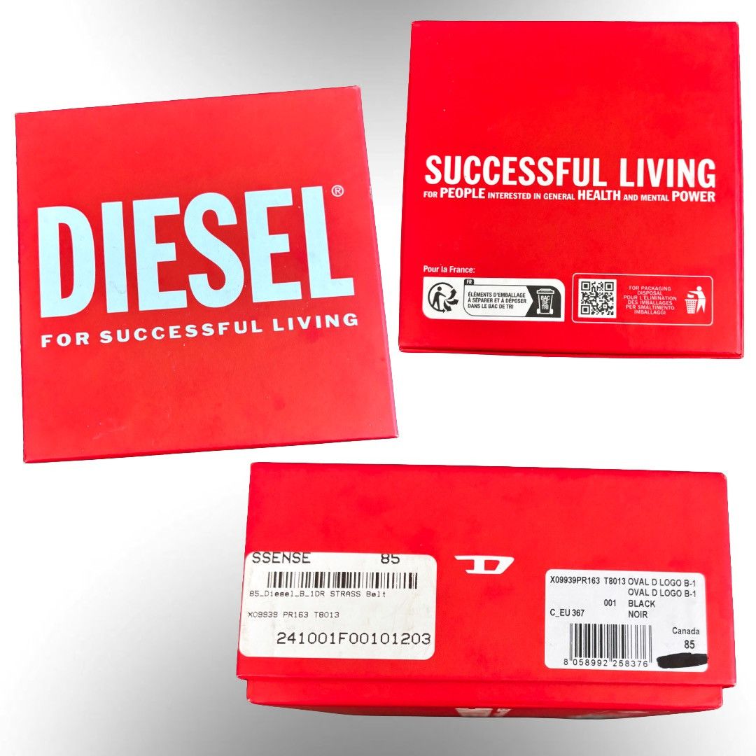 Diesel Diesel B-1dr Strass Distressed Belt Size ONE SIZE - 5 Thumbnail