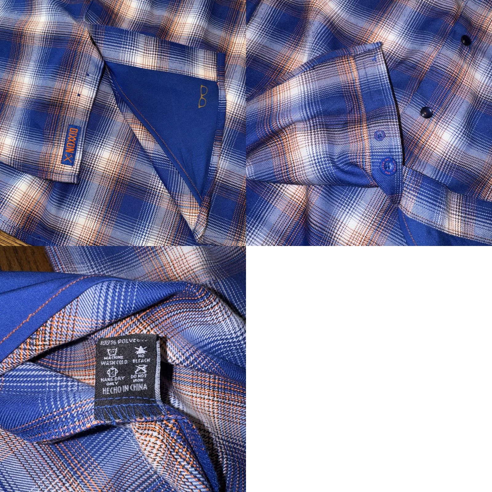 Vintage Dixxon Flannel The Great One Pearl Snap Shirt Size Large Blue White Orange Plaid Shirt Size US L / EU 52-54 / 3 - 8 Thumbnail