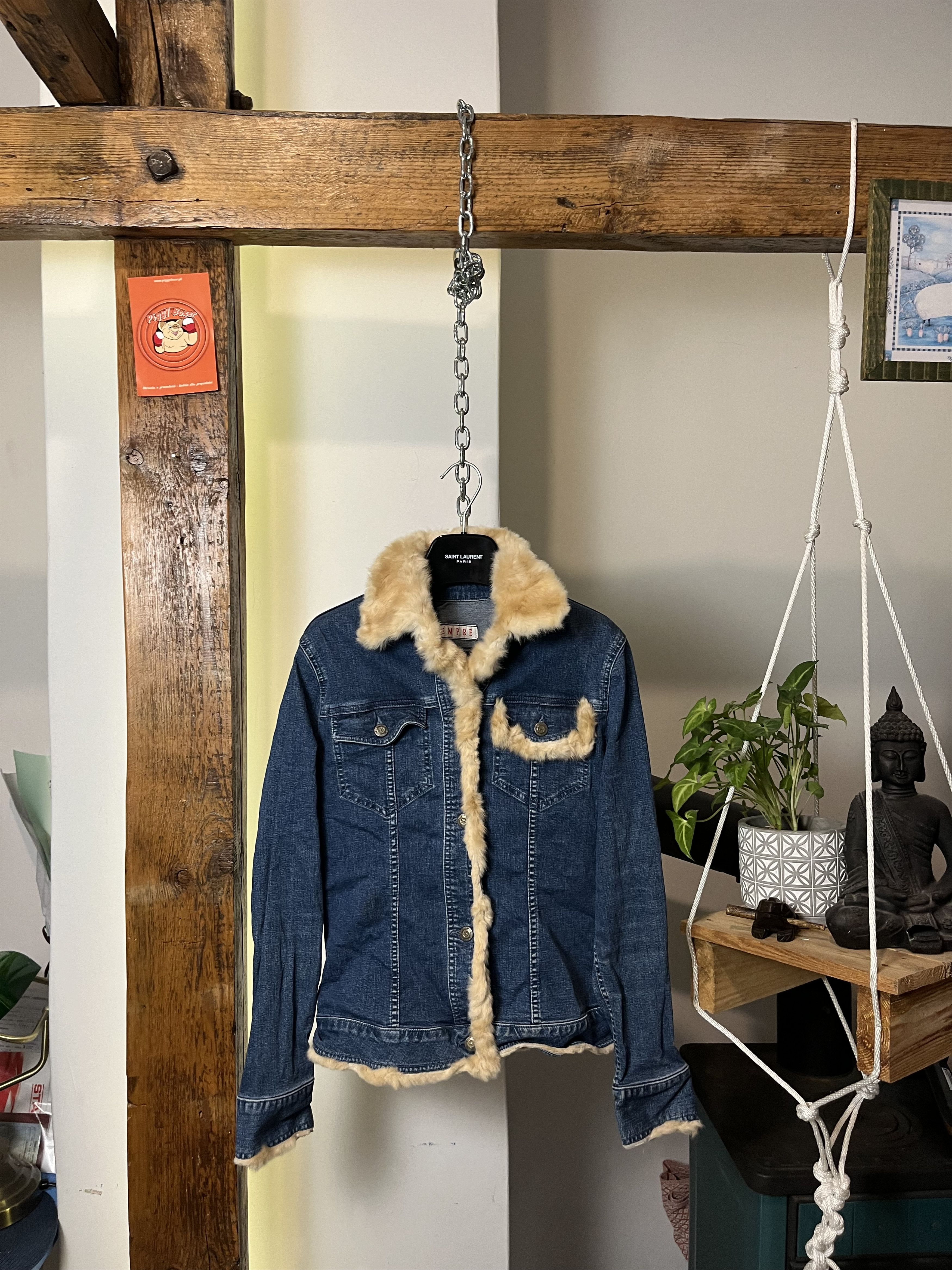 If Six Was Nine × Japanese Brand If Six Was Nine Style Real Fur Hoodie Denim Jacket Size US S / EU 44-46 / 1 - 1 Thumbnail