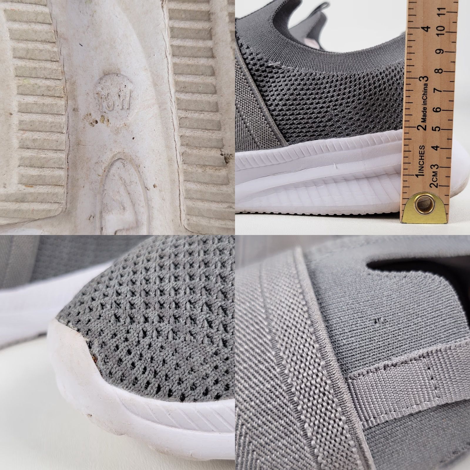 Athletic Works Athletic Works Men's Gray Banded Knit Upper Low Top Slip-on Sneakers Size 10 Athletic Shoes Mens Size US M / EU 48-50 / 2 - 8 Thumbnail