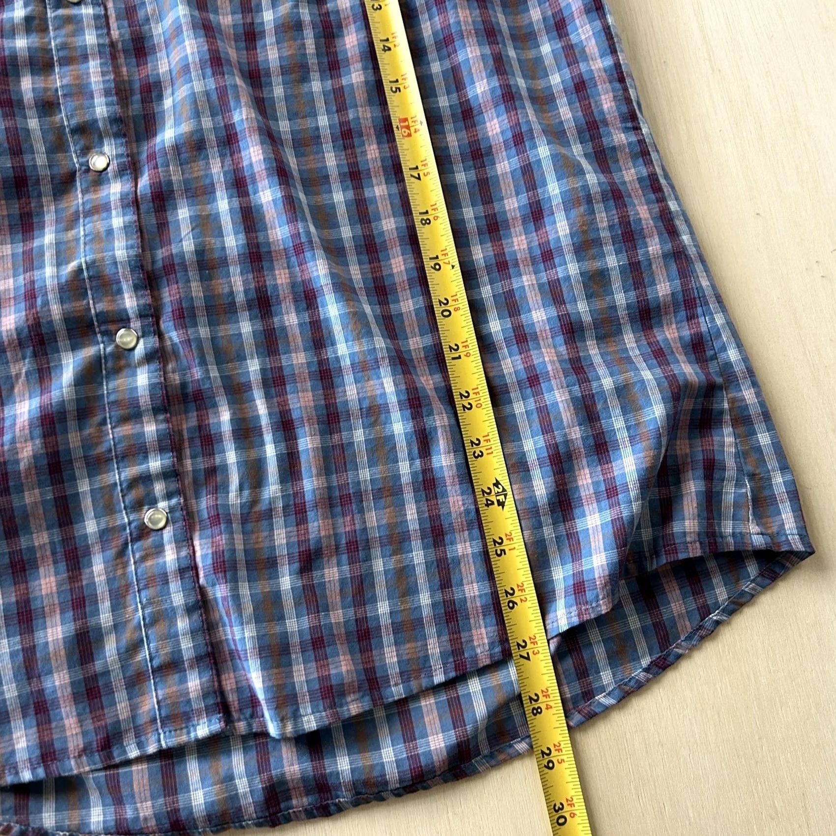 Wrangler Wrangler Shirt Womens XL Blue Plaid Long Sleeve Western Pearl Snap Workwear Size XL / US 12-14 / IT 48-50 - 5 Thumbnail