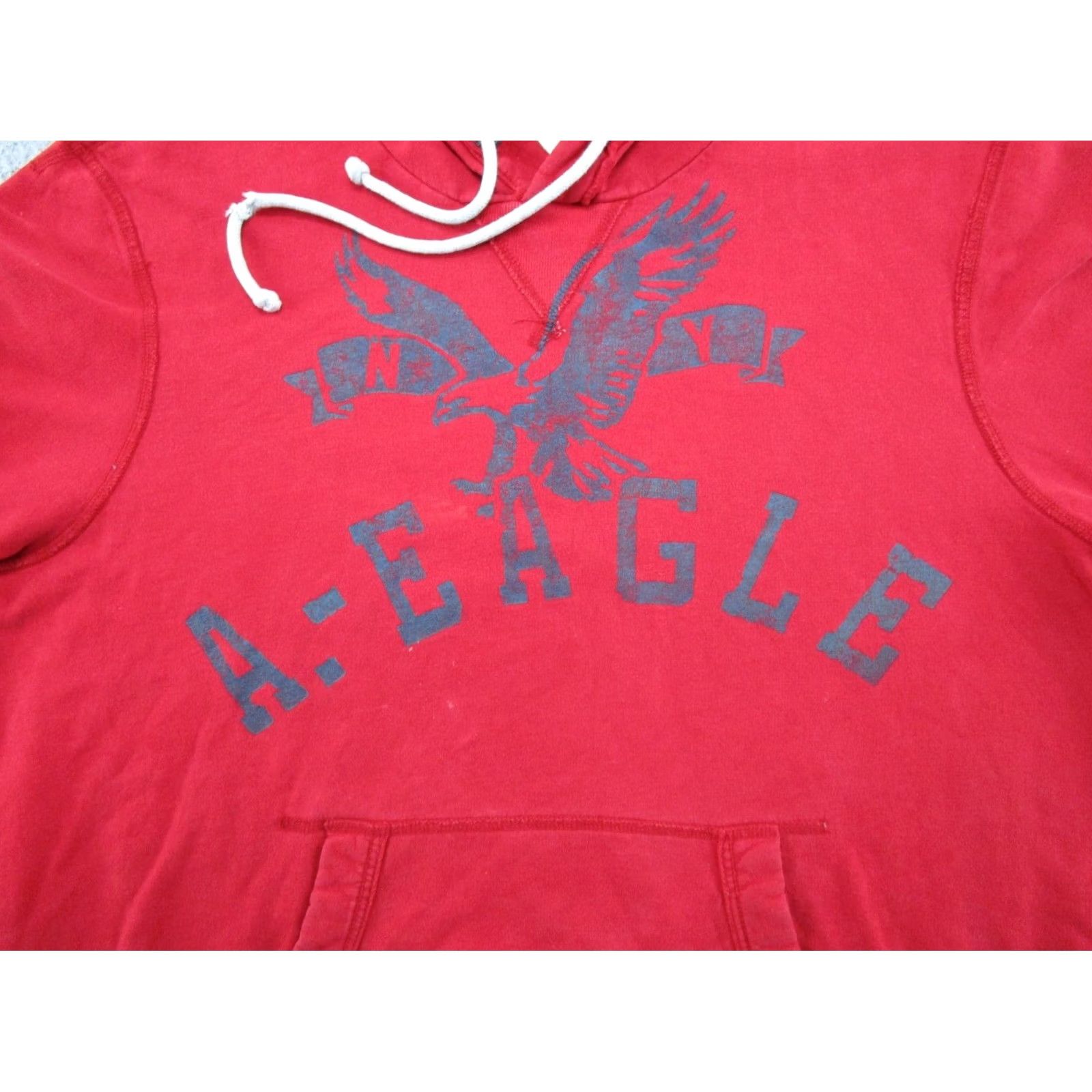 American Eagle Outfitters VTG American Eagle Outfitters Hoodie Pullover Sweatshirt Red XL Mens Grunge Skater All Seasons Winter Fall Spring Crew Neck Fleece Cotton Long Sleeve Size US XL / EU 56 / 4 - 2 Thumbnail