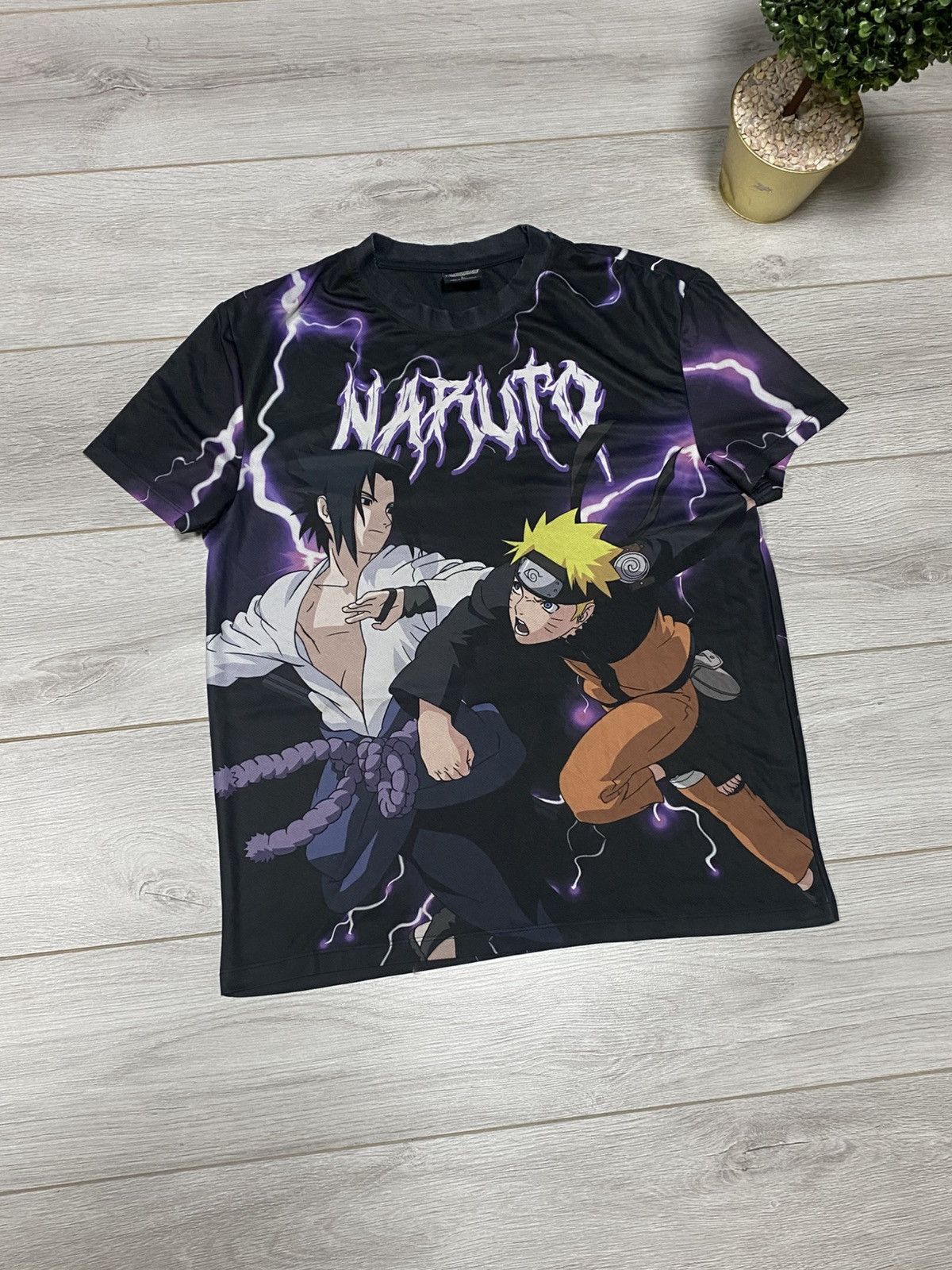Anime Naruto shippuden Saske 2002 Masashi overprint vintage tshirt Size US L / EU 52-54 / 3 - 2 Thumbnail
