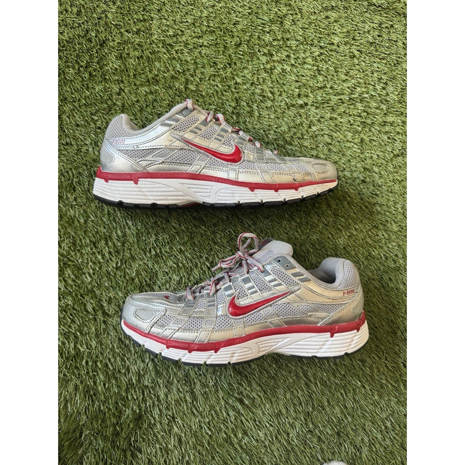 Nike Nike P-6000 Metallic Silver Gym Red Size 8 U.S. Men’s Size US 8 / EU 41 - 1 Thumbnail