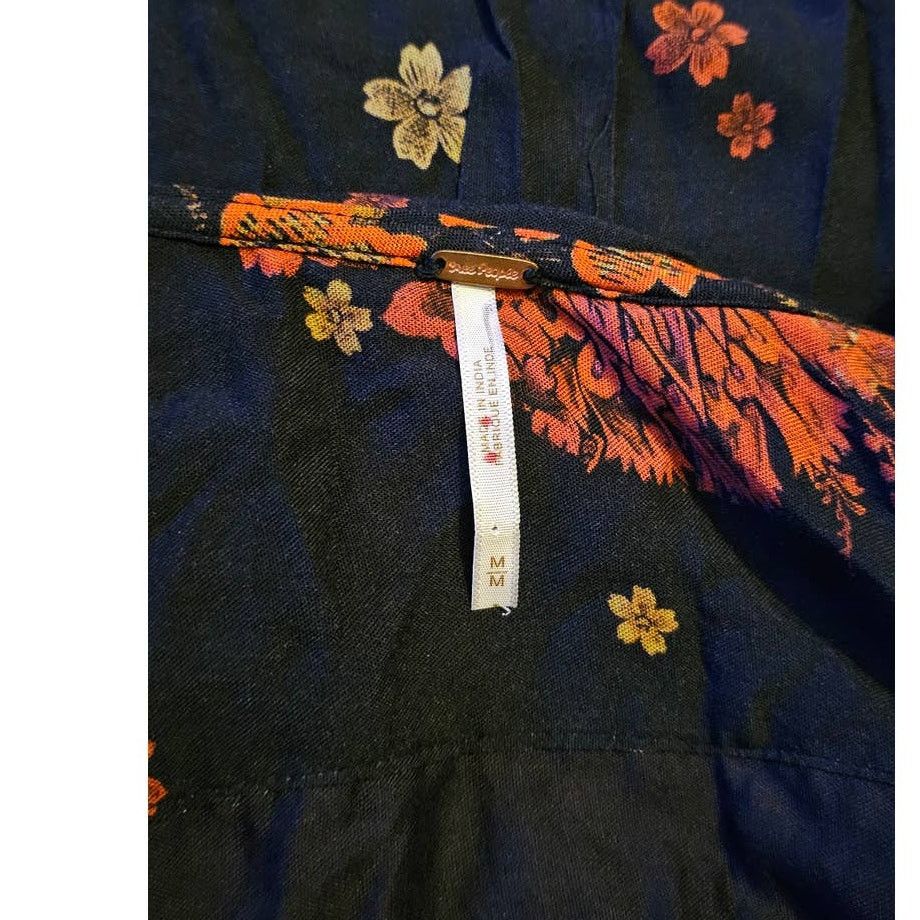 Free People New Free People Talsey Maxi Dress $198 MEDIUM Black Floral Size M / US 6-8 / IT 42-44 - 7 Thumbnail