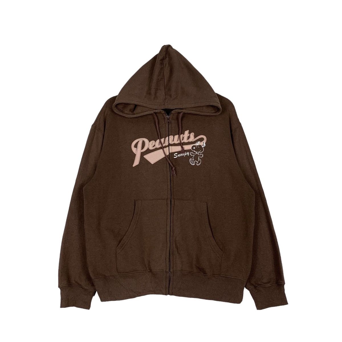 Cartoon Network PEANUTS SNOOPY Big Logo Zipper Brown Hoodies #0733-C33 Size US M / EU 48-50 / 2 - 2 Thumbnail