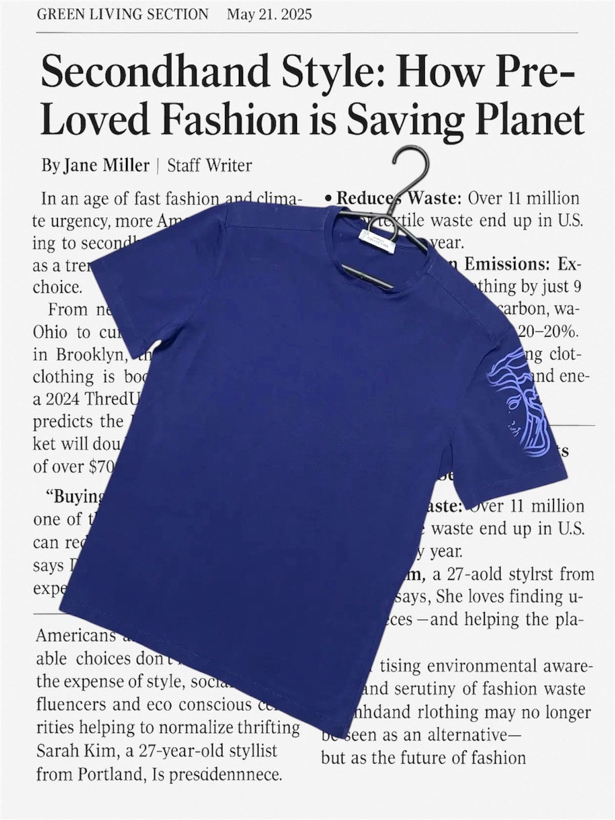 Vintage Vintage Tee Versace logo size M navy Size US M / EU 48-50 / 2 - 1 Thumbnail