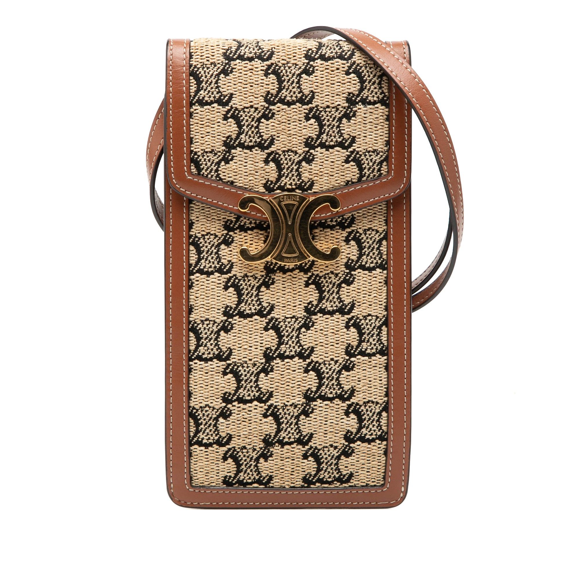 Celine Triomphe Textile Triomphe Phone Pouch Flap Crossbody Size ONE SIZE - 1 Thumbnail