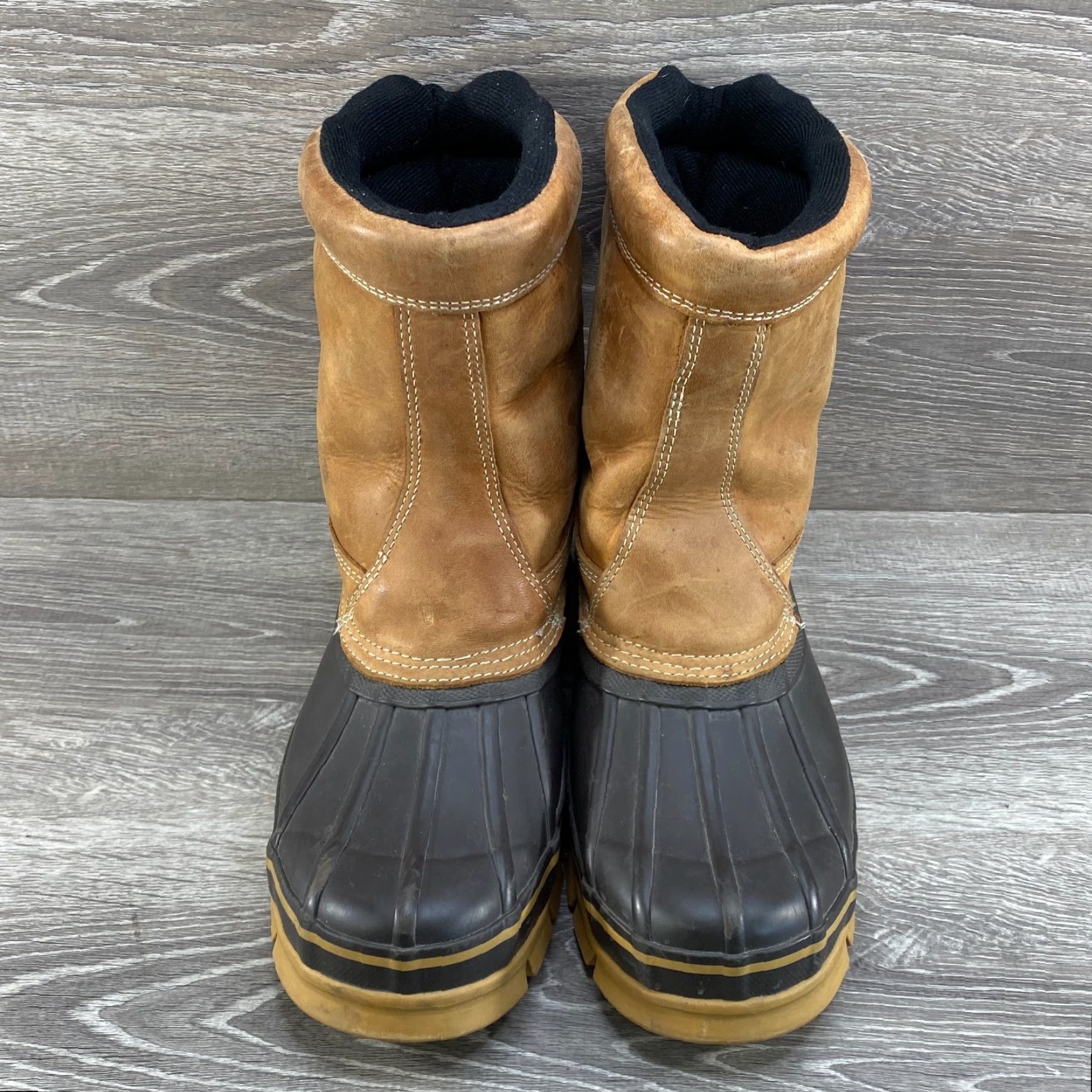 Eddie Bauer VINTAGE Eddie Bauer Mens 11 Brown Leather Insulated Waterproof Winter Duck Rubber Boots - Steel Shank Size US 11 / EU 44 - 3 Thumbnail