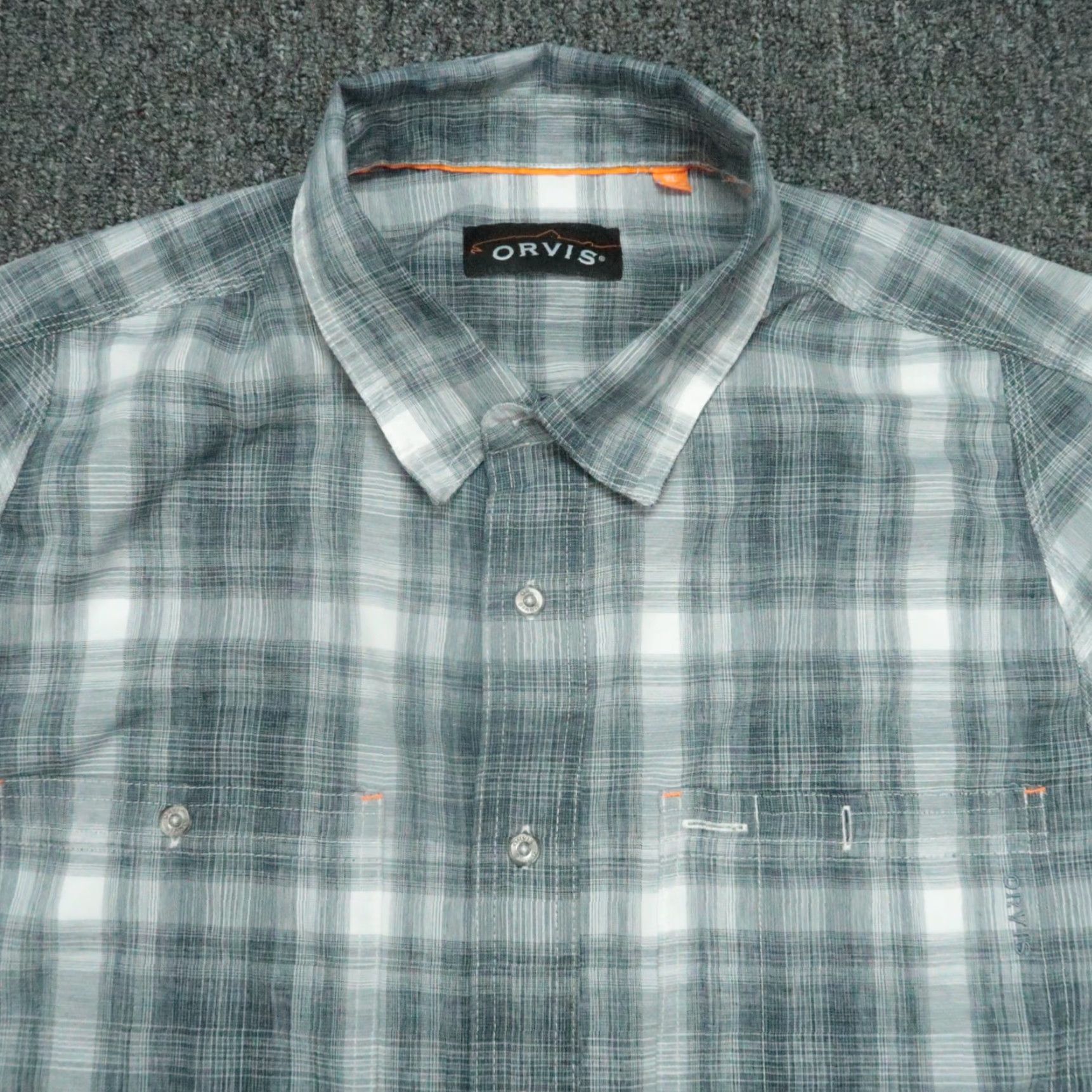 Orvis Orvis Shirt Men Extra Large Gray White Plaid Fishing Long Sleeve Button Size US XL / EU 56 / 4 - 2 Thumbnail