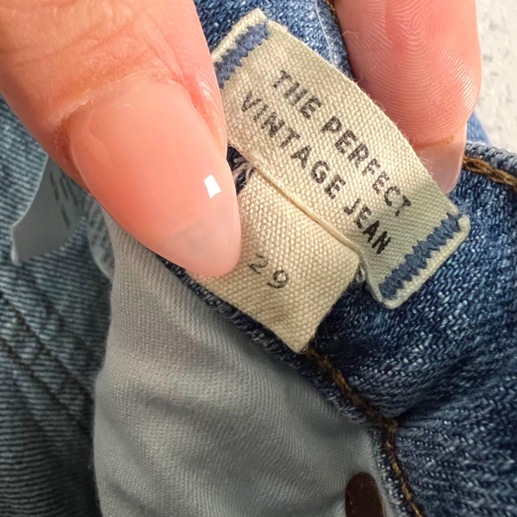 Madewell Madewell Womens Size 29 The Perfect Vintage Jean Blue Denim Frayed Hem Jeans 5-Pocket Design Regular Straight Size 29" - 4 Thumbnail