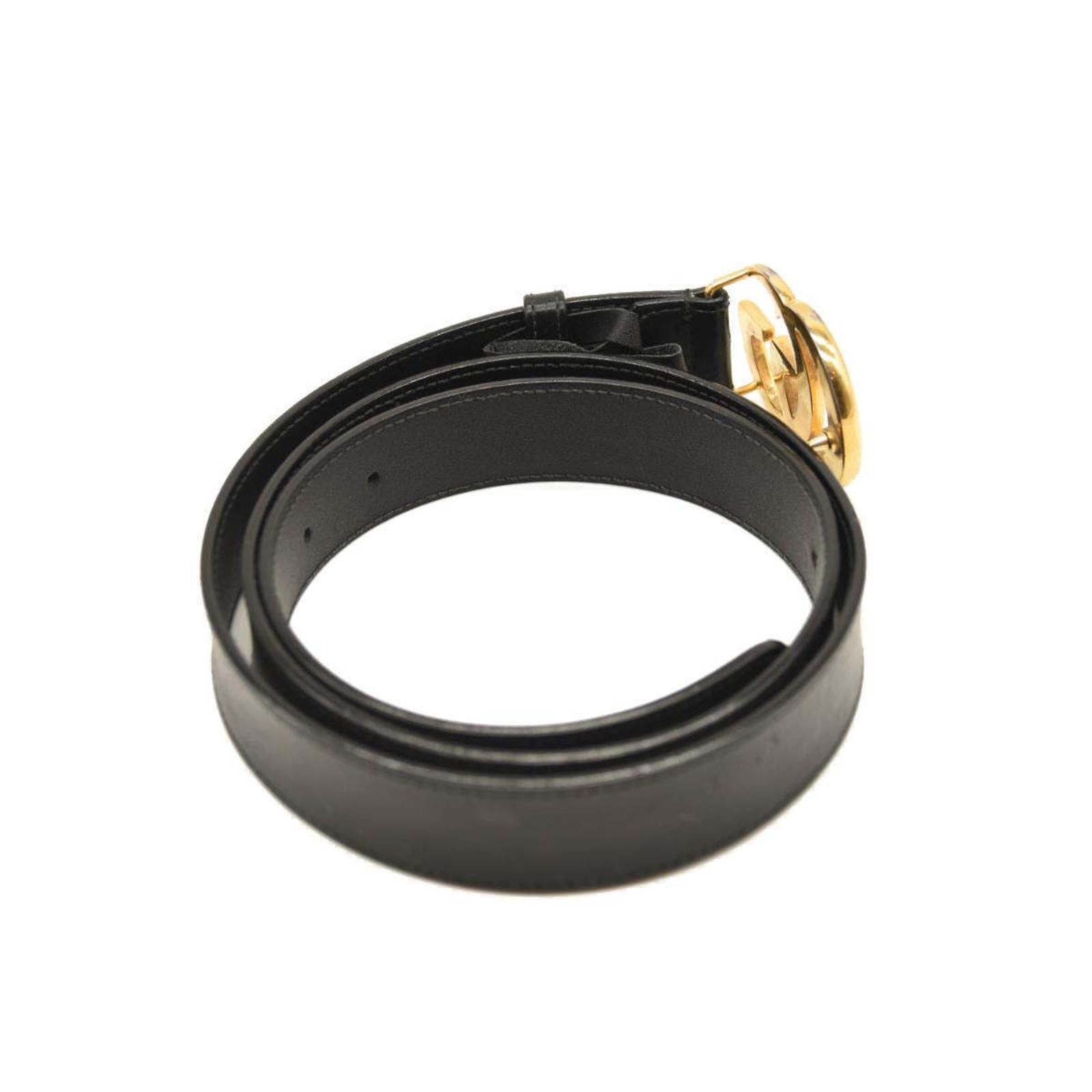 Gucci GUCCI Calfskin Double G 20mm Belt 100 40 Black Size ONE SIZE - 4 Thumbnail