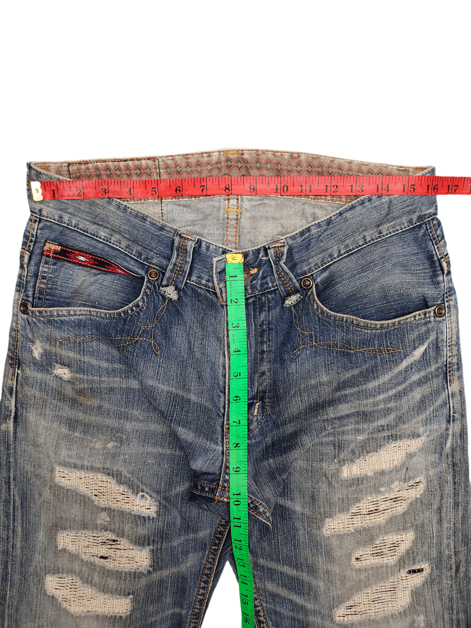 Kapital Vintage Edwin Xv Boro Distress Faded Denim Jean Size US 32 / EU 48 - 8 Thumbnail