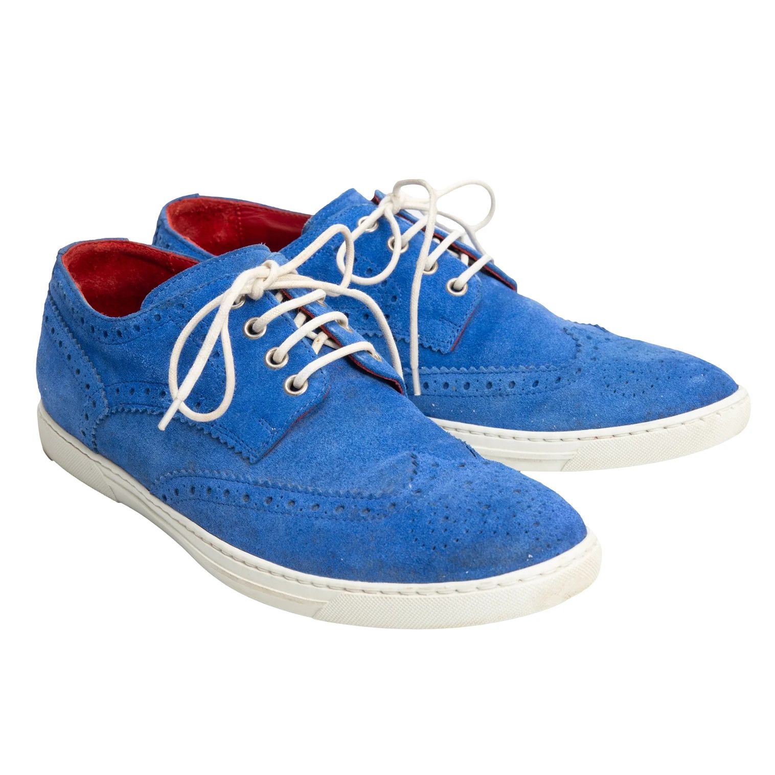 Junya Watanabe Wingtip Suede Shoes in Blue, Size XS (26) Size US 8 / EU 41 - 1 Thumbnail