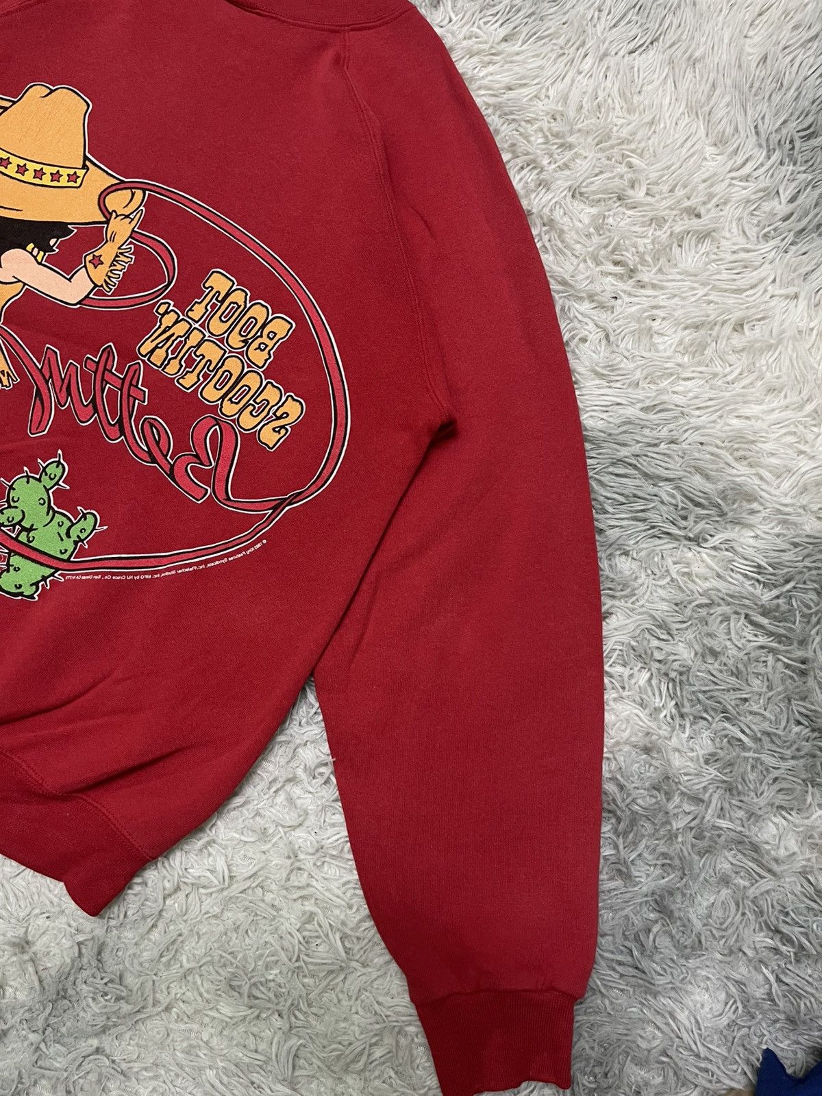 Vintage 1993 BETTY BOOP COWBOY MIRROR PRINT SWEATSHIRT RARE DESIGN Size US M / EU 48-50 / 2 - 12 Thumbnail