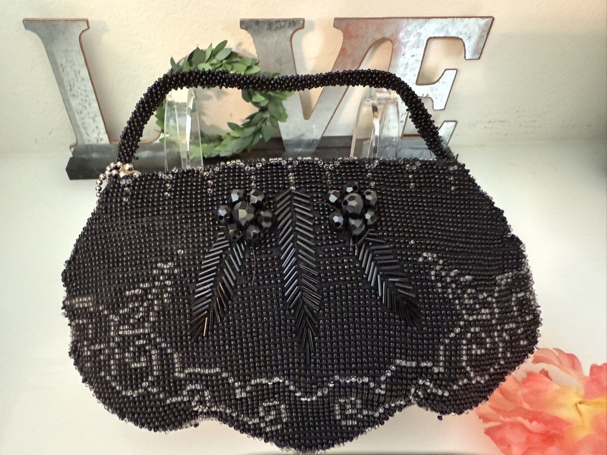 Vintage Vintage Beaded Mini Handbag Handmade Czechoslovakia Amazing Size ONE SIZE - 3 Thumbnail