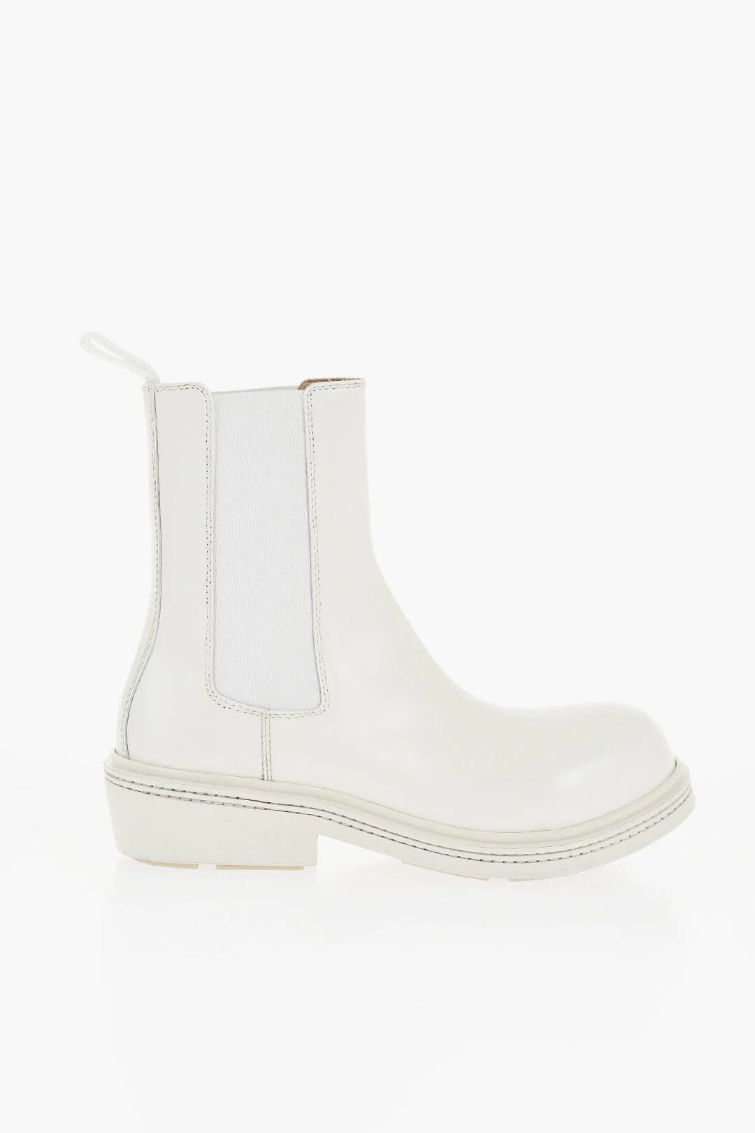 Bottega Veneta og1mm0426 Leather Chelsea Ankle Boots in White Size US 10 / IT 40 - 1 Thumbnail