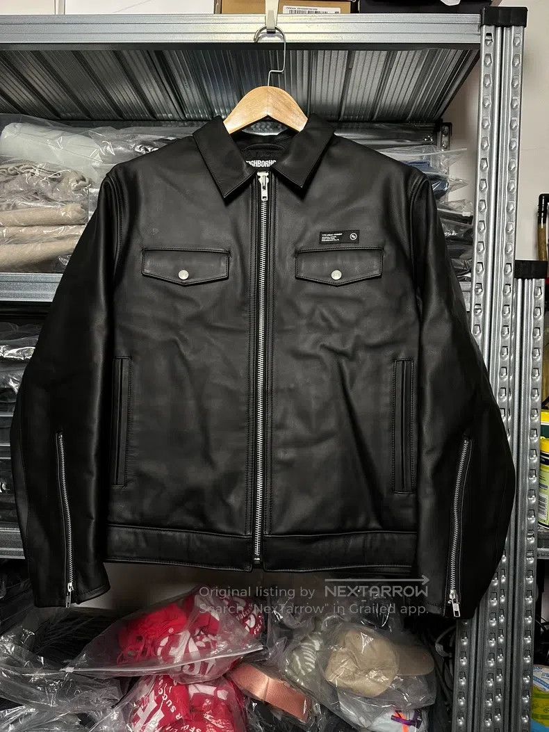 Neighborhood Neighborhood Horsehide Leather Biker Jacket Short Size US XL / EU 56 / 4 - 1 Thumbnail