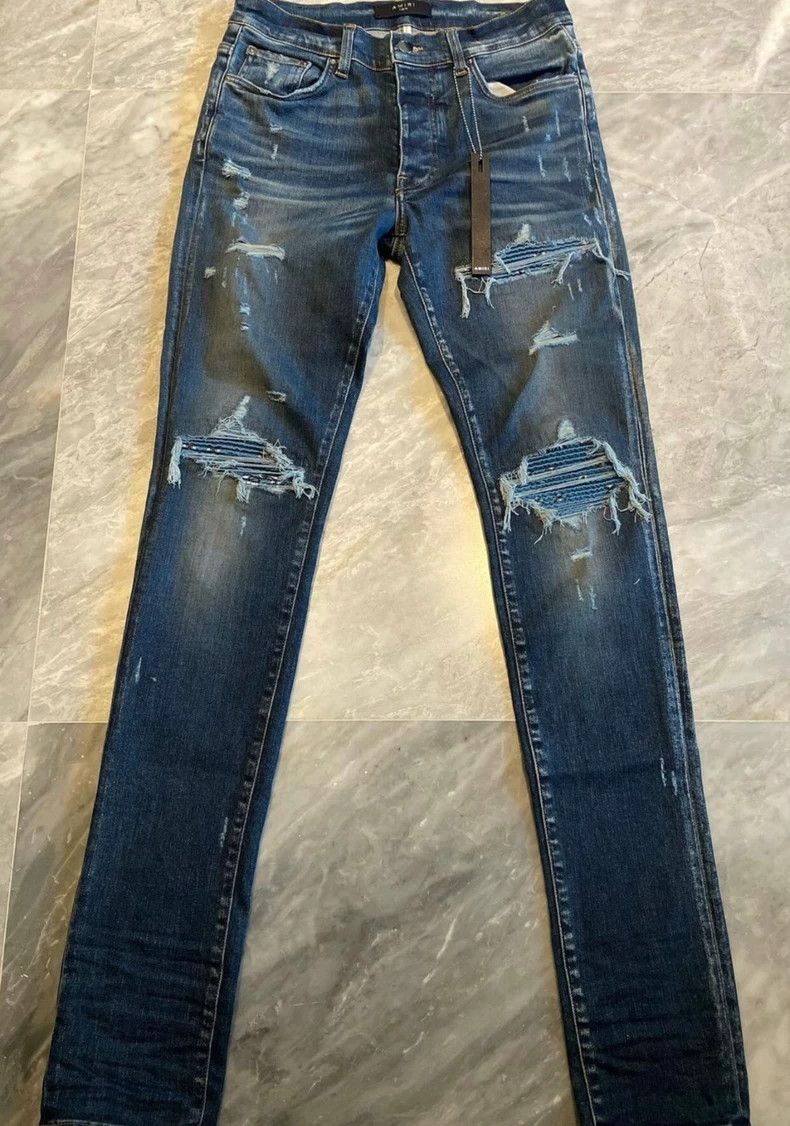 Amiri limited edition art patchwork blue jeans