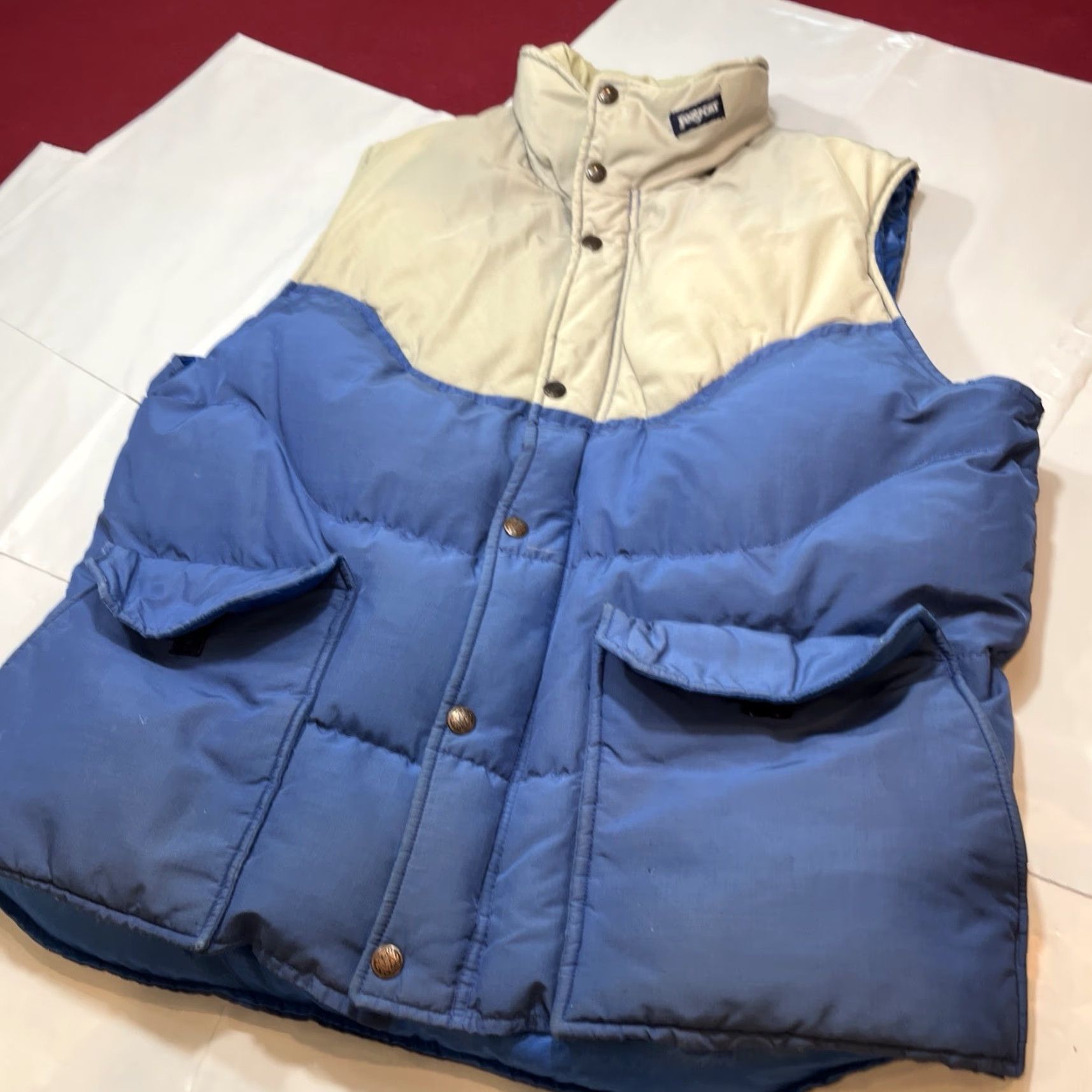 Jansport VINTAGE JANSPORT blue Gray XL Down PUFFER vest men’s XL zip Snap Up Big Pockets Shirt? Size US XL / EU 56 / 4 - 5 Thumbnail