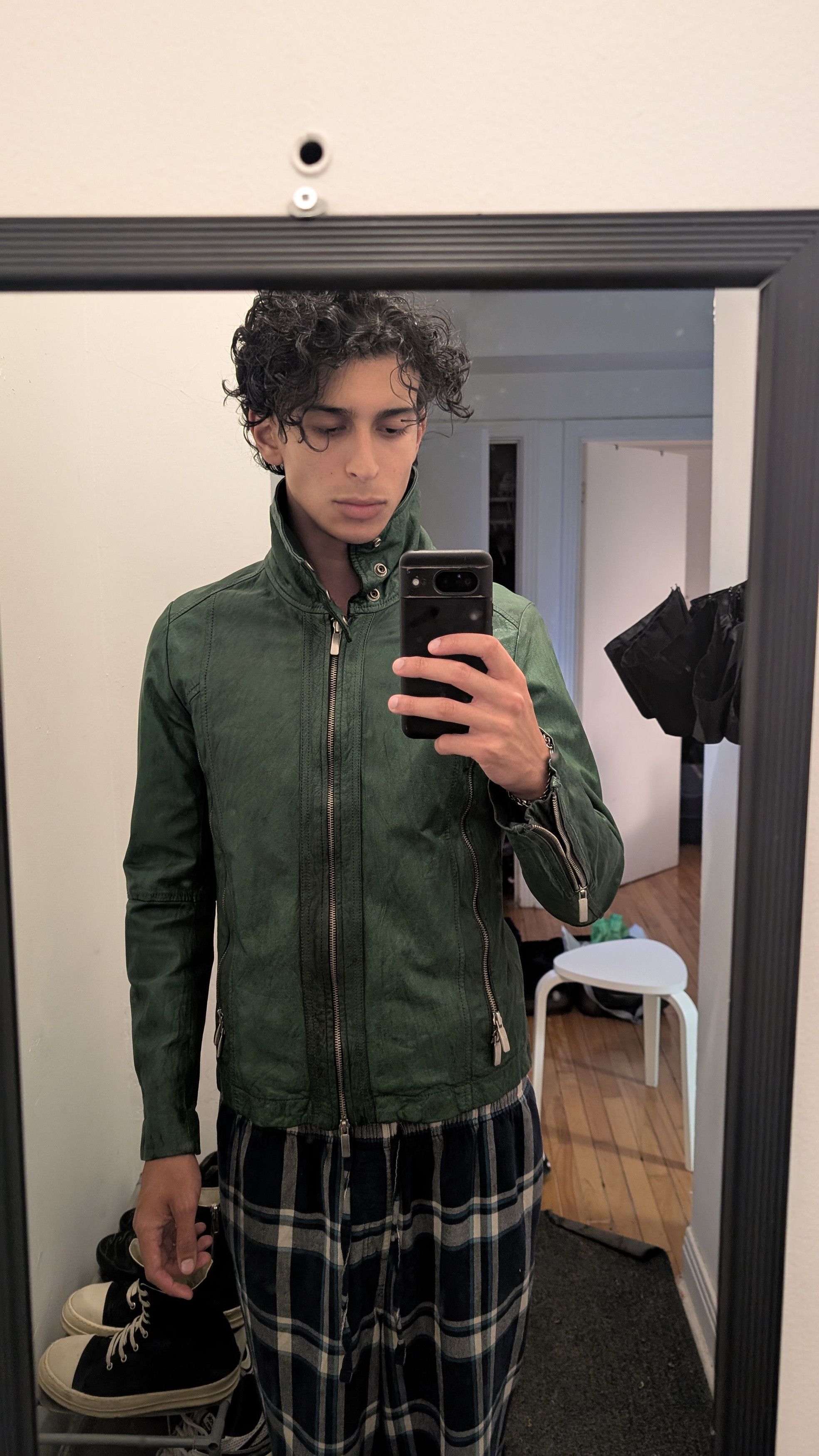 Other Harlem Rounge Japan Bison Green Leather Jacket SUPER RARE Size US M / EU 48-50 / 2 - 12 Thumbnail