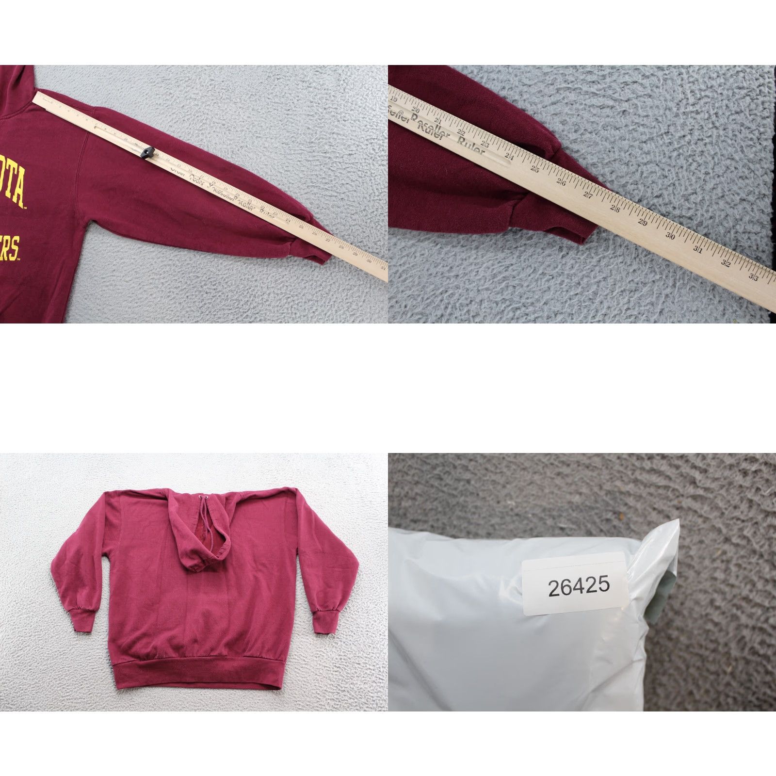 NCAA Minnesota Golden Gophers NCAA Spell Out Hoodie Mens Size L MV Sport Burgundy Size US L / EU 52-54 / 3 - 8 Thumbnail