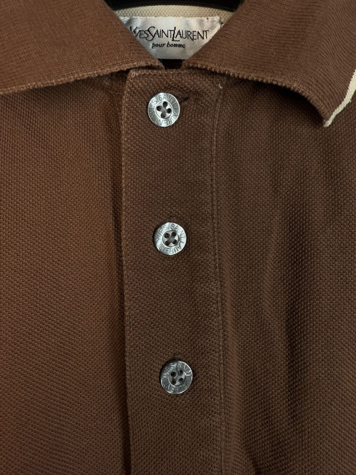 Yves Saint Laurent Brown YSL Polo Shirt YSL Tee Beige YSL Shirt Size US S / EU 44-46 / 1 - 4 Thumbnail
