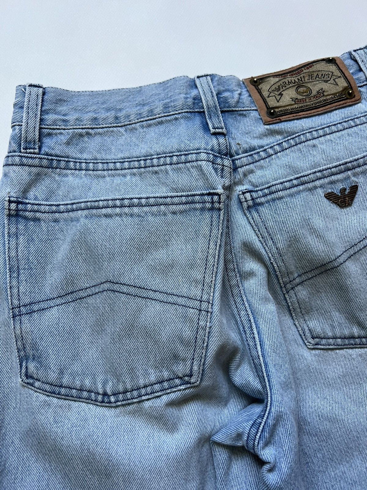 Armani Vintage Armani Jeans Blue Wash Distressed Denim Pants Size US 28 / EU 44 - 4 Thumbnail