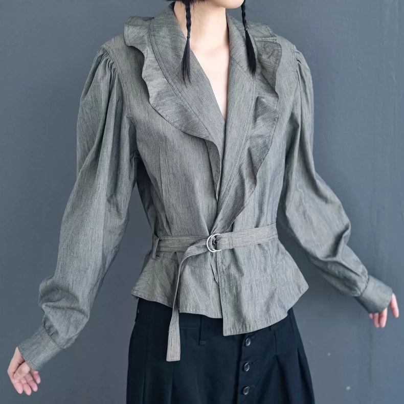 Kenzo KENZO A gray lace collar blouse Size M / US 6-8 / IT 42-44 - 6 Thumbnail