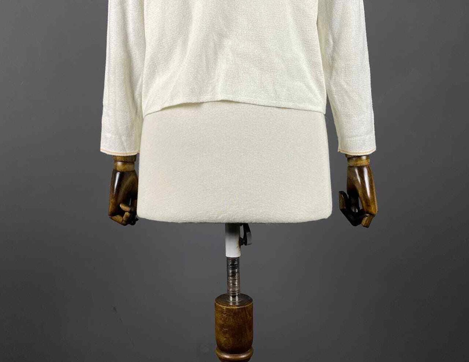 Vintage Ladies Vintage Bottega Agryle White Yellow Cardigan Size M Size M / US 6-8 / IT 42-44 - 5 Thumbnail