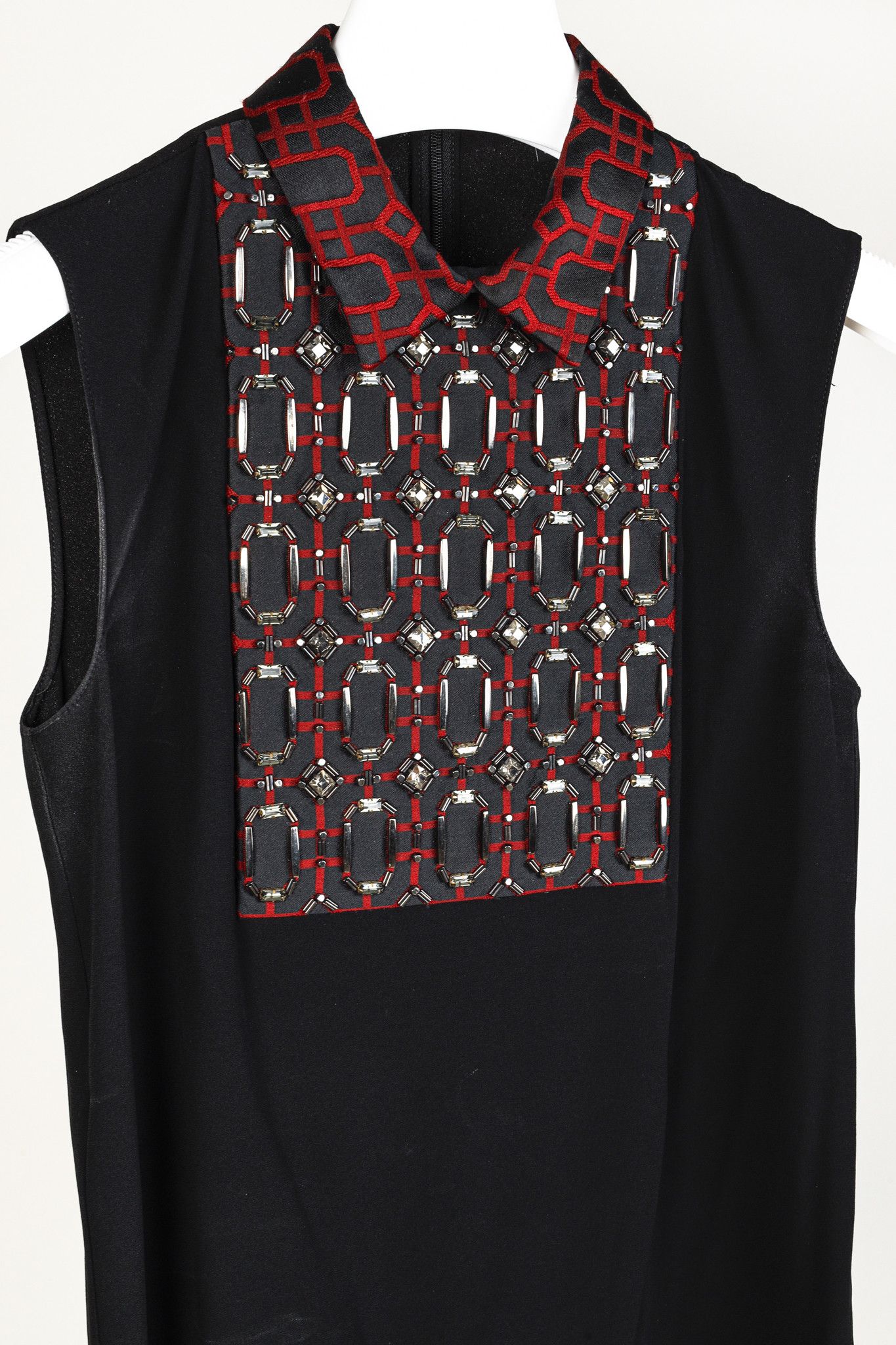 Gucci Gucci PF/15 Black Embellished Collared Sleeveless Blouse Size XS / US 0-2 / IT 36-38 - 3 Thumbnail