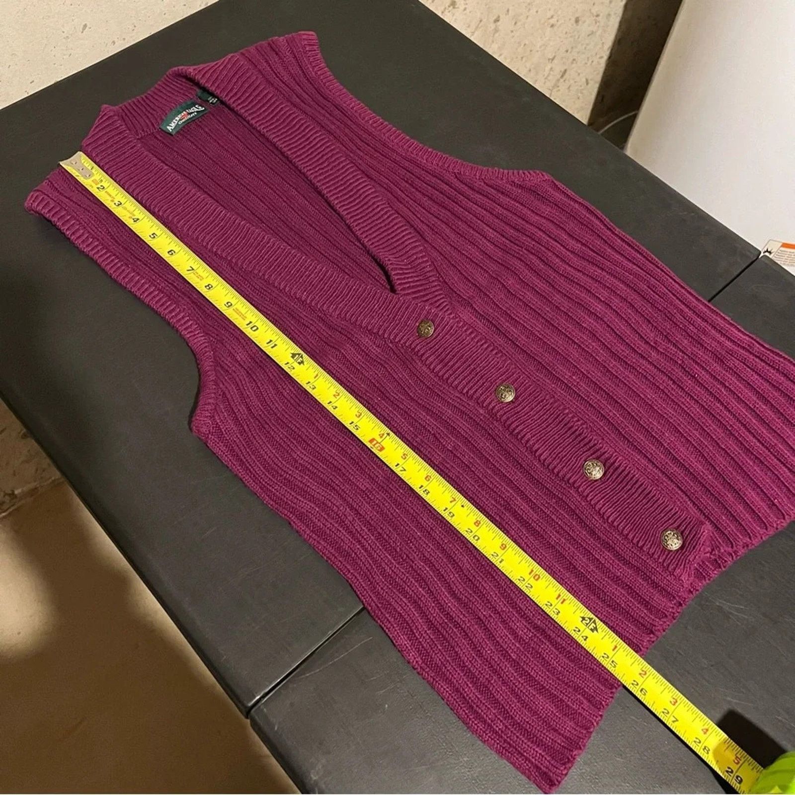 American Eagle Outfitters Y2K Vtg American Eagle Magenta Knit Sweater Vest S Cabincore Size S / US 4 / IT 40 - 7 Thumbnail