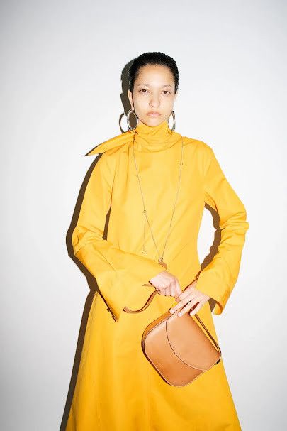 Jil Sander o1w1db10825 Midi Dress in Orange Size L / US 10 / IT 46 - 2 Thumbnail