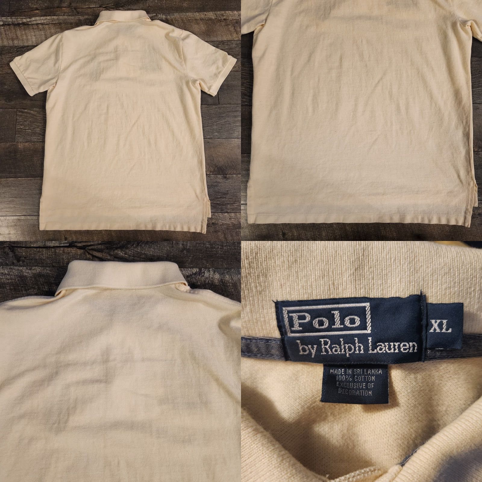 Polo Ralph Lauren VINTAGE Polo Ralph Lauren Polo USA Dry Goods Shirt Rugby Mens XL Embroidered Flag Ivory Size US XL / EU 56 / 4 - 8 Thumbnail