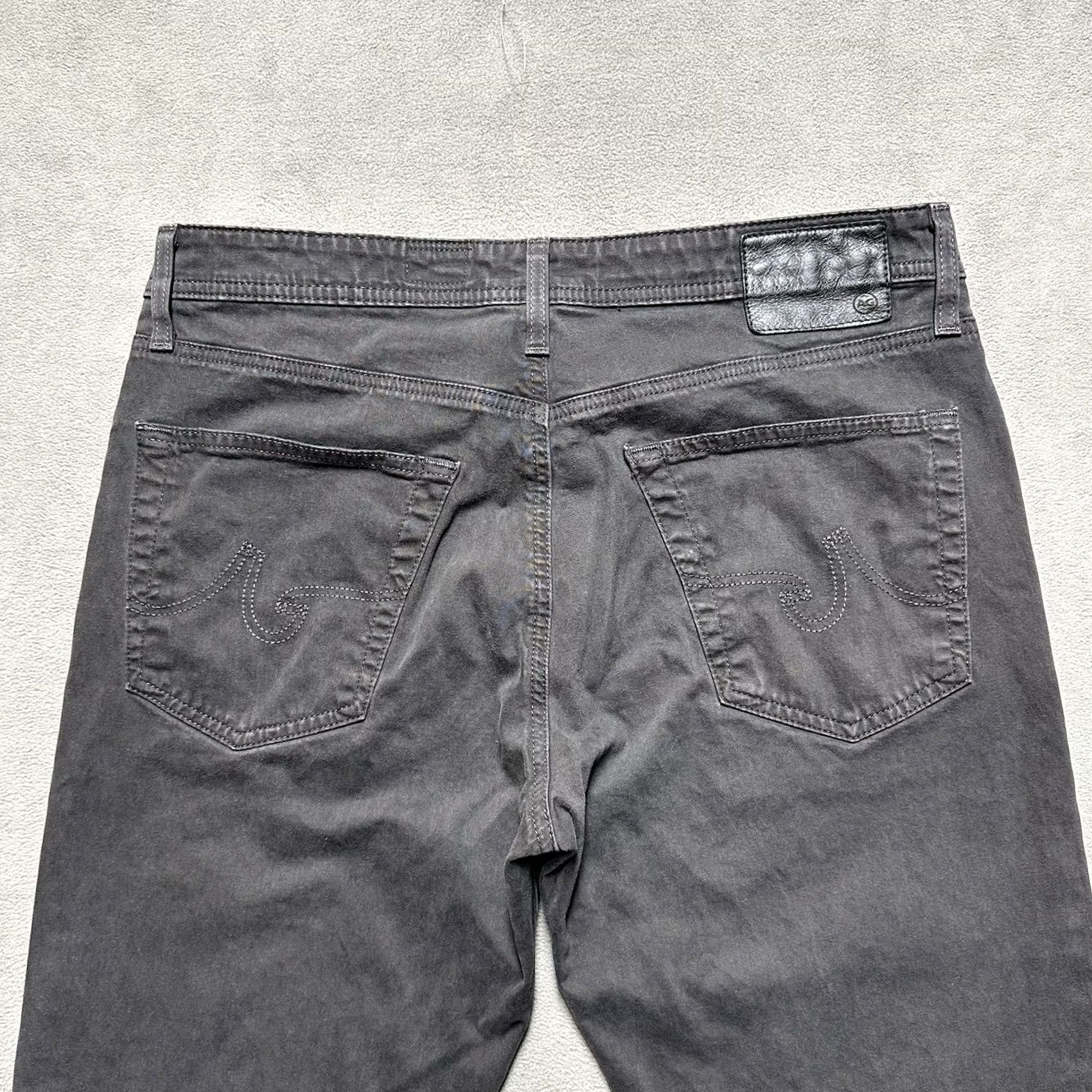 Vintage AG Adriano Goldschmied The Graduate Tailored Leg Pants Mens 34x29.5 Gray Straight 5-Pocket Chino Block Size US 33 - 4 Thumbnail