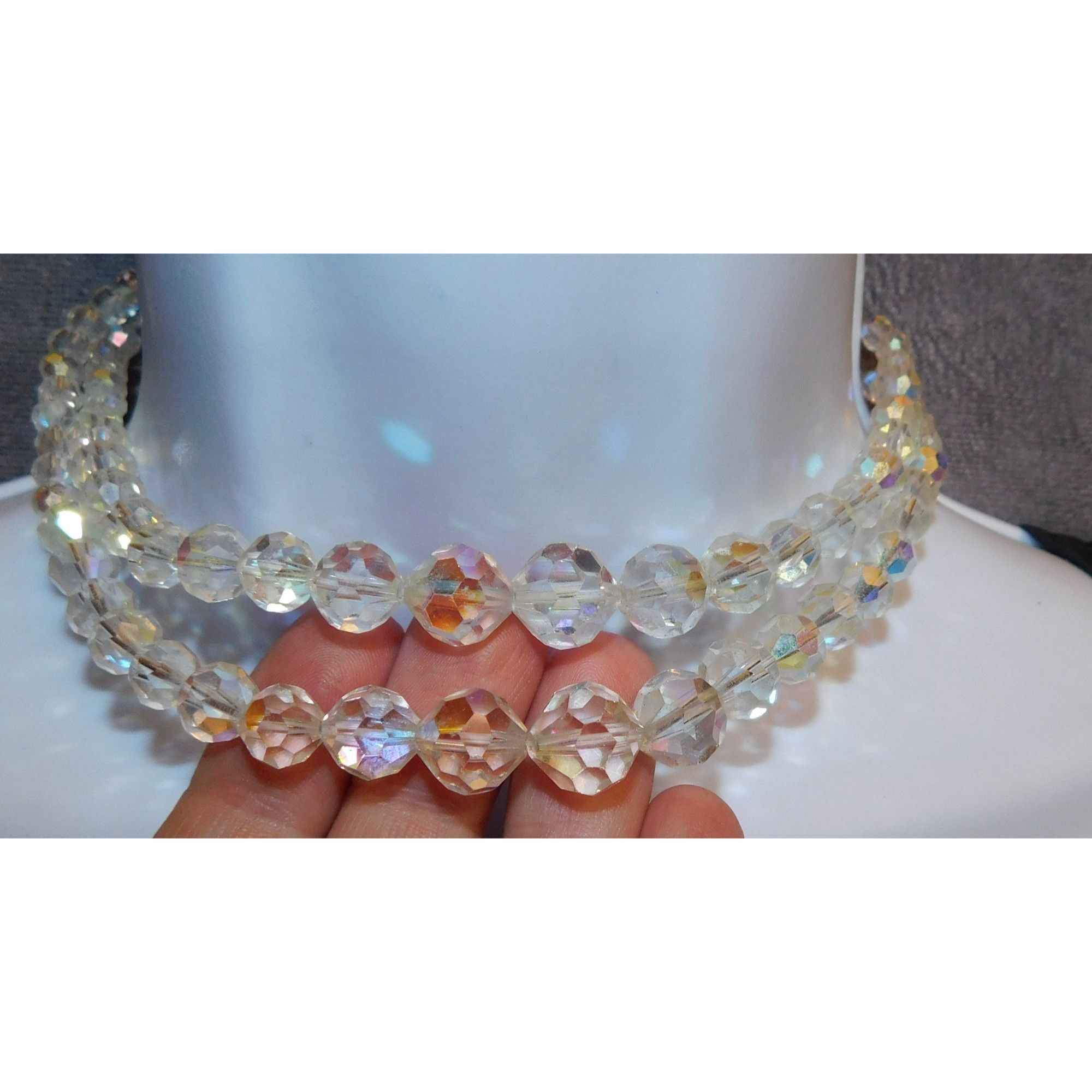 Other Vintage Aurora Borealis Crystal Beaded Double Strand Necklac Size ONE SIZE - 9 Thumbnail