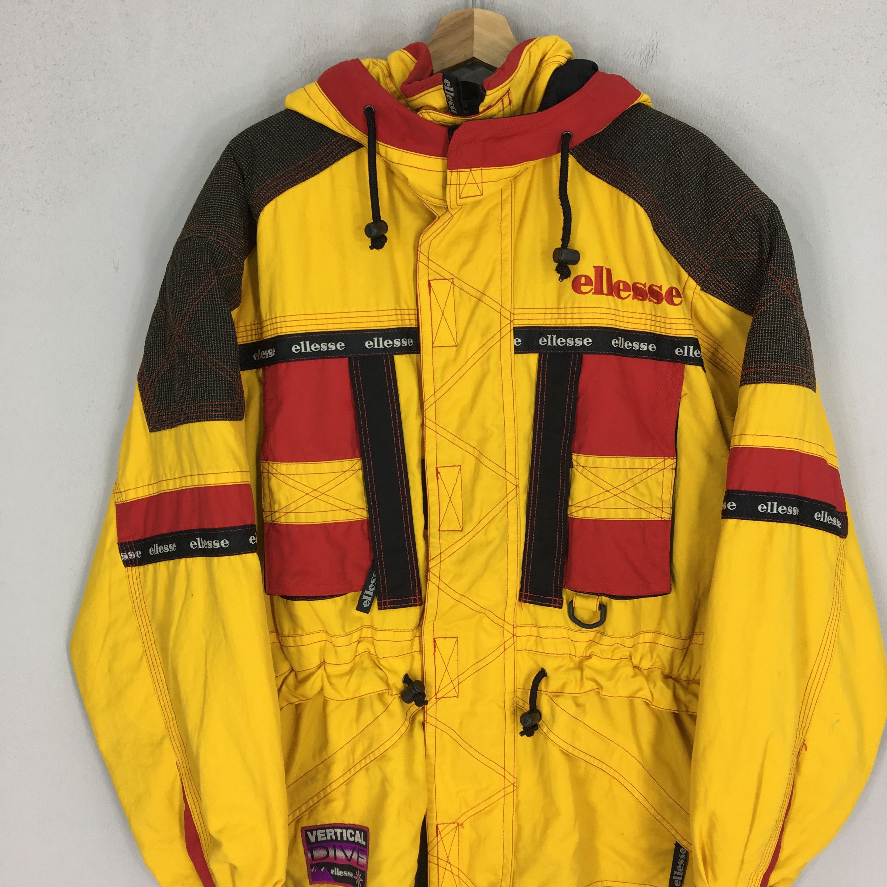 Ellesse × Vintage Vintage 90s Ellesse Ski Wear Vertical Dive Bomber Jacket Size US L / EU 52-54 / 3 - 4 Thumbnail