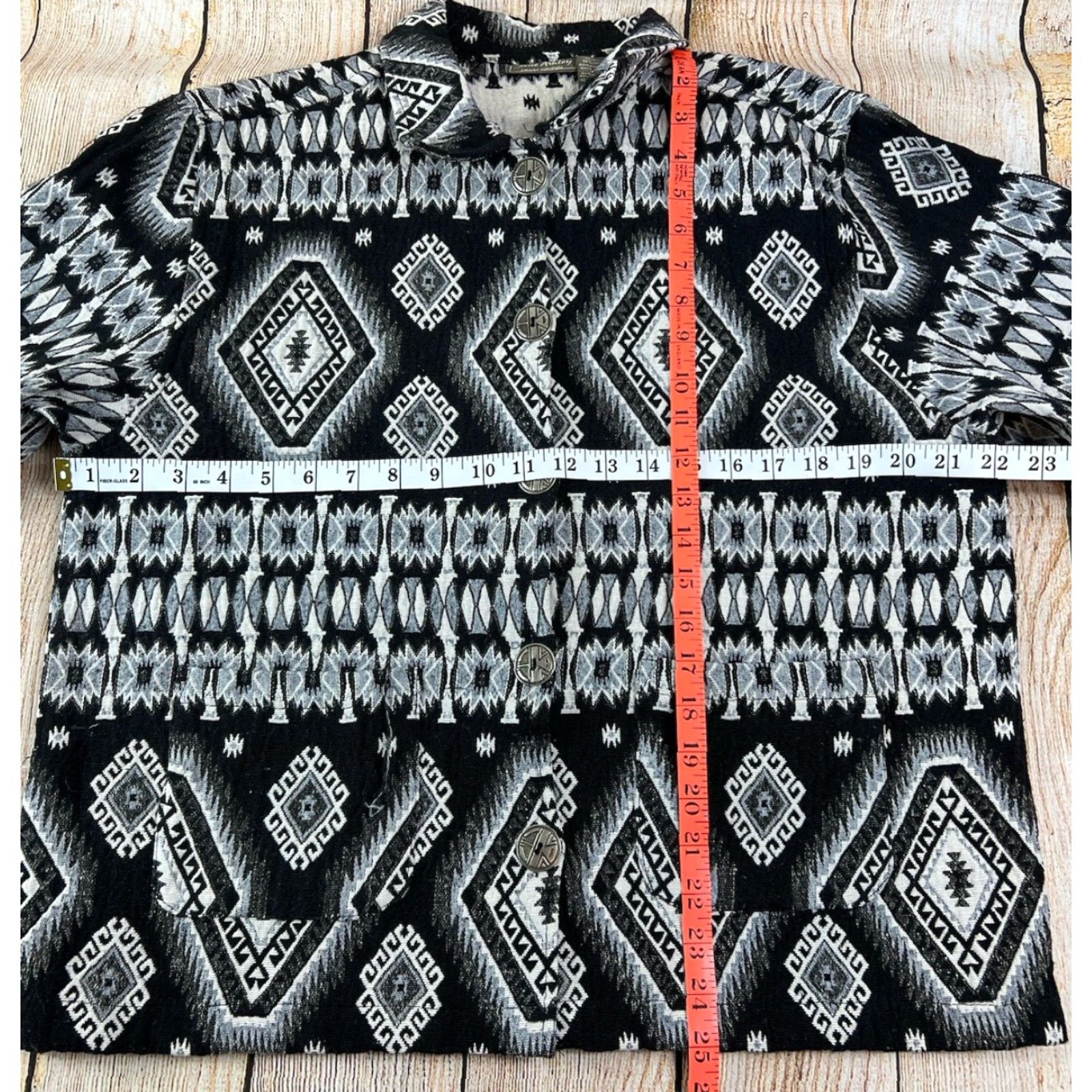 Vintage VINTAGE Women’s Jane Ashley Aztec Black White Button Jacket Size XL Women White Aztec Jacket XL Women Mens? Size XL / US 12-14 / IT 48-50 - 5 Thumbnail