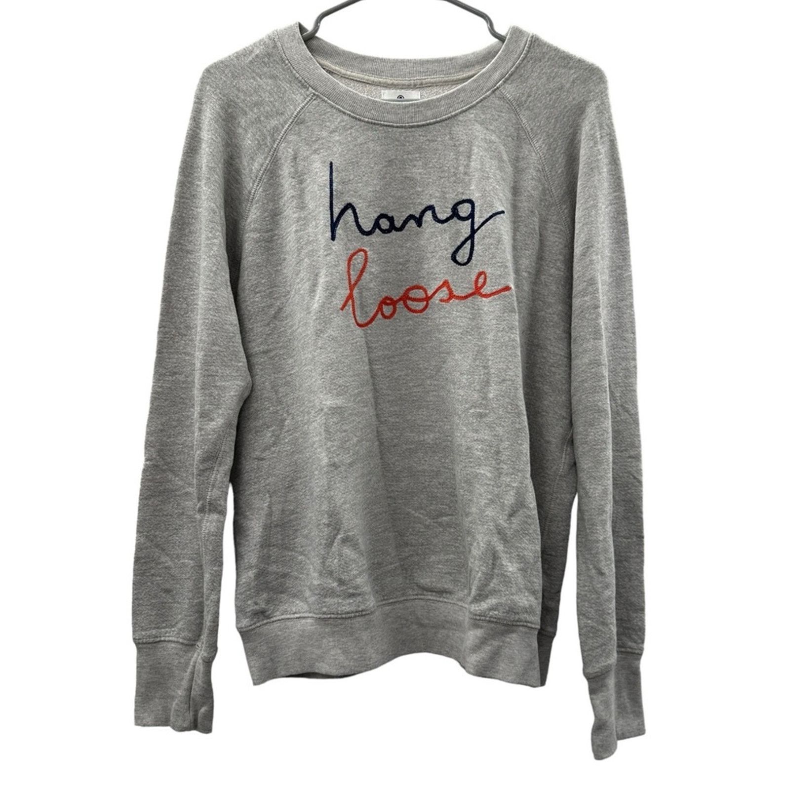 Sundry Sundry Gray Hang Loose Long Sleeve Crewneck Sweater Sz 1 (S) Size S / US 4 / IT 40 - 1 Thumbnail