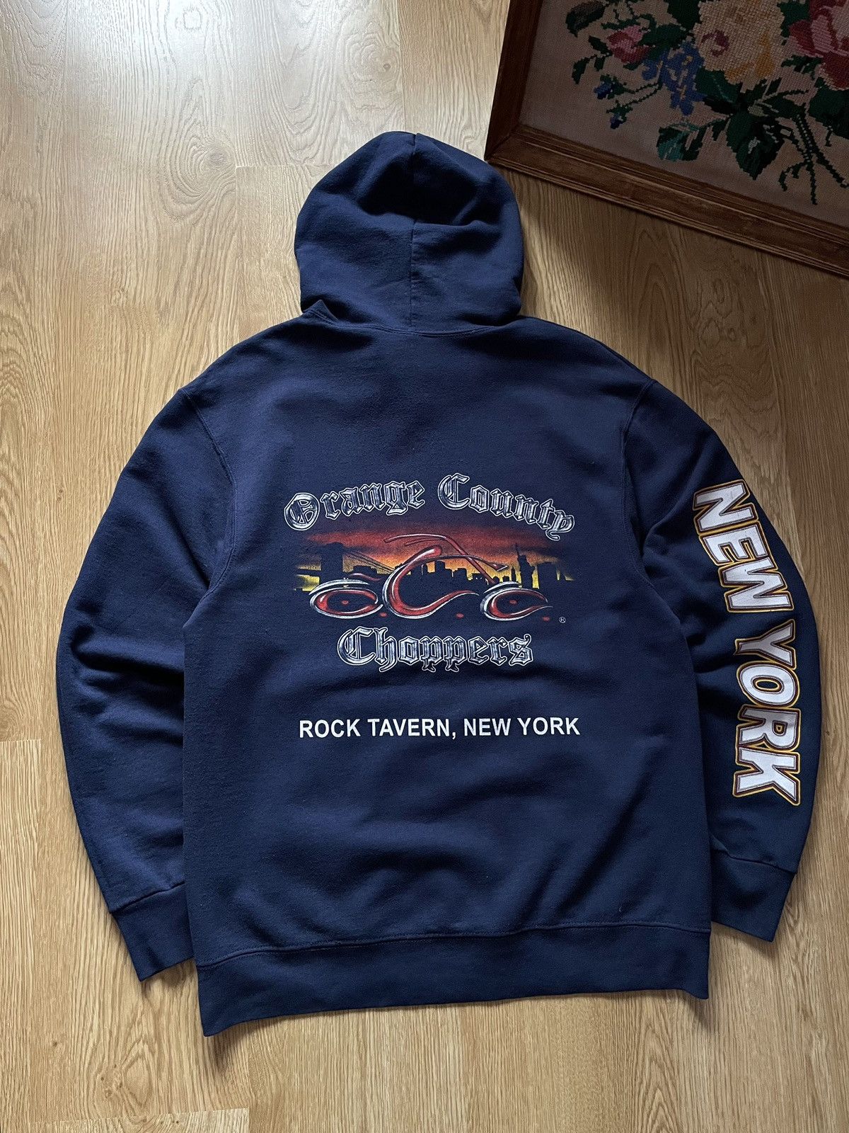 Harley Davidson Vintage Y2K Orange Country Choppers New York Biker Hoodie Size US M / EU 48-50 / 2 - 3 Thumbnail