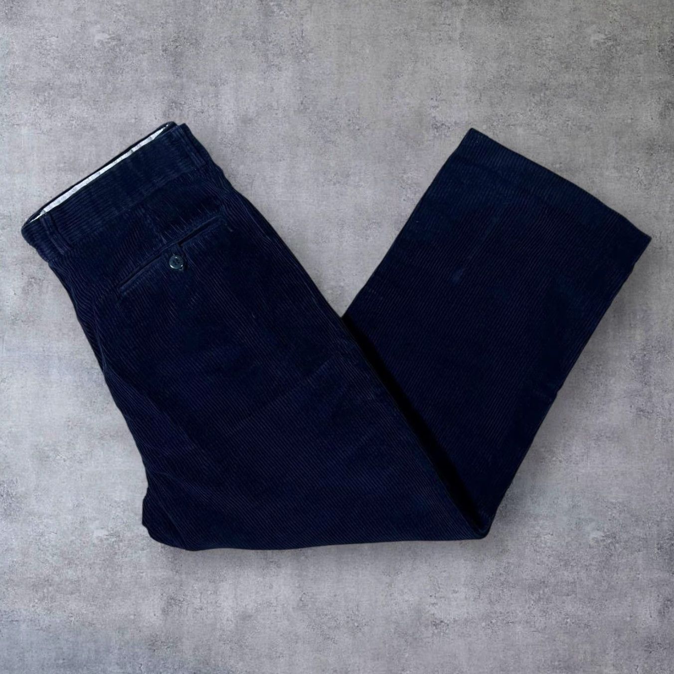 Vintage Mountain Pass Navy Blue Corduroy Trousers Men 38W Straight Leg Chino Jeans Corduroy 27in Inside Leg 37in Waist Navy Blue Mens Size US 38 / EU 54 - 2 Thumbnail